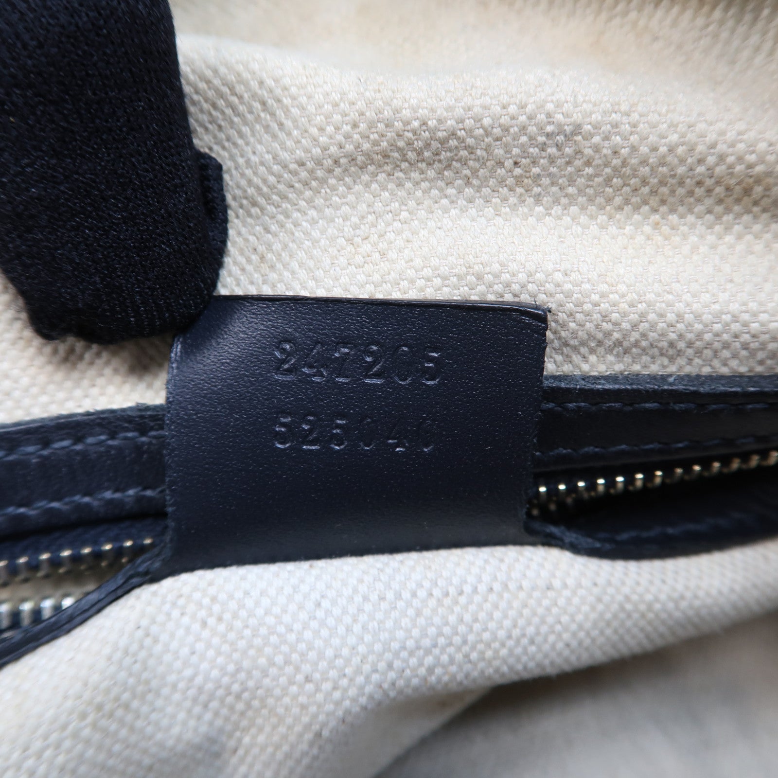 GUCCI 帆布Boston Bag金扣手挽肩背兩用袋米色/深藍色