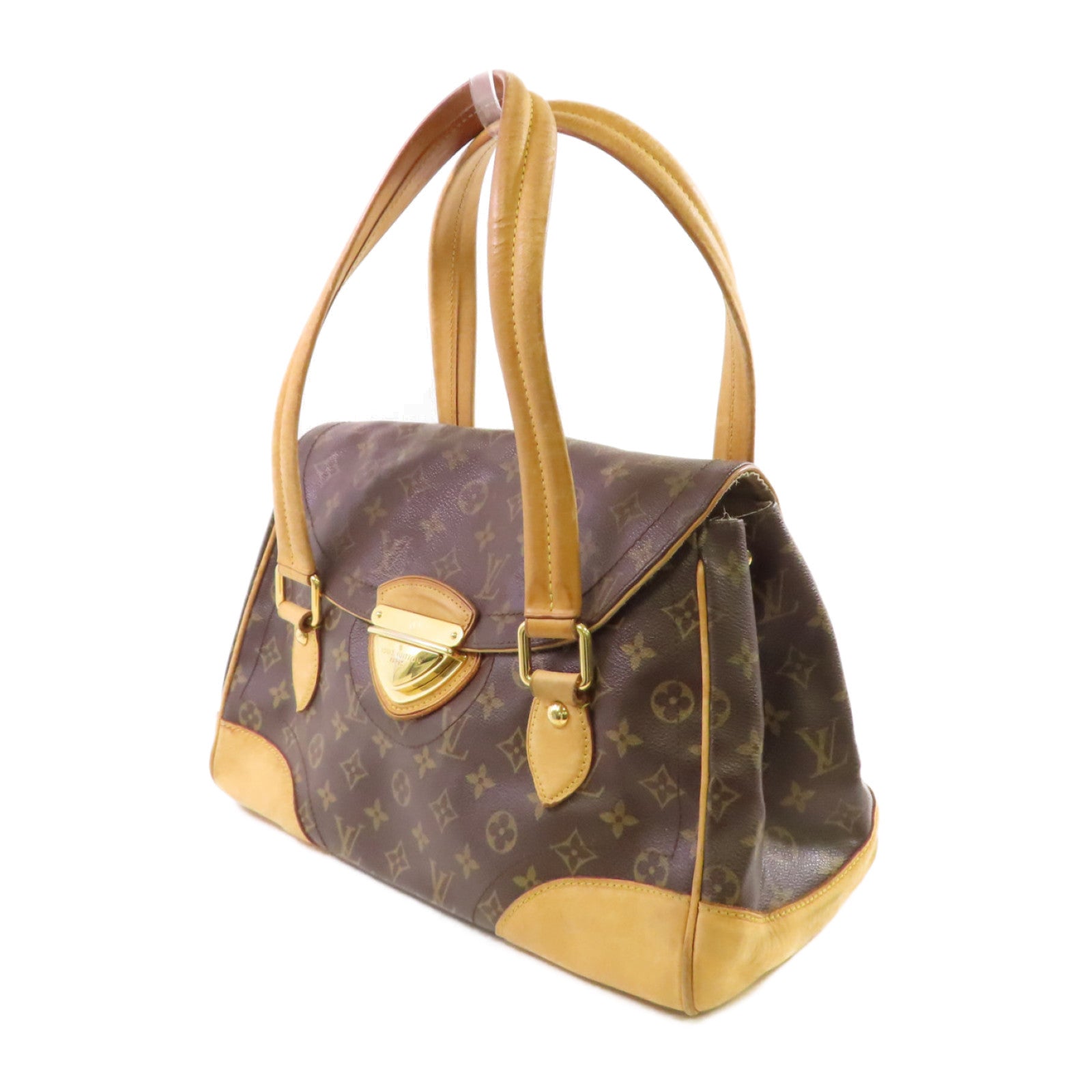 LOUIS VUITTON Monogram Beverly GM Shoulder Bag金扣肩背袋啡色