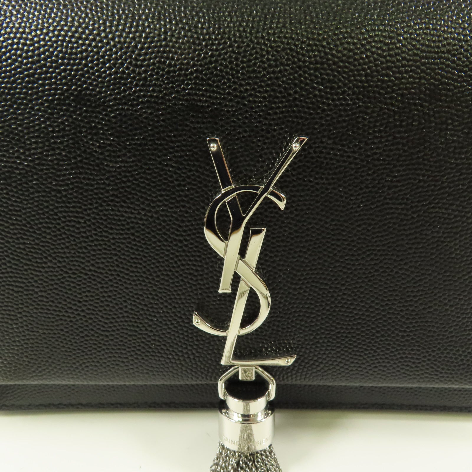 SAINT LAURENT 牛皮皮革Kate Shoulder Bag銀扣鏈帶肩背袋