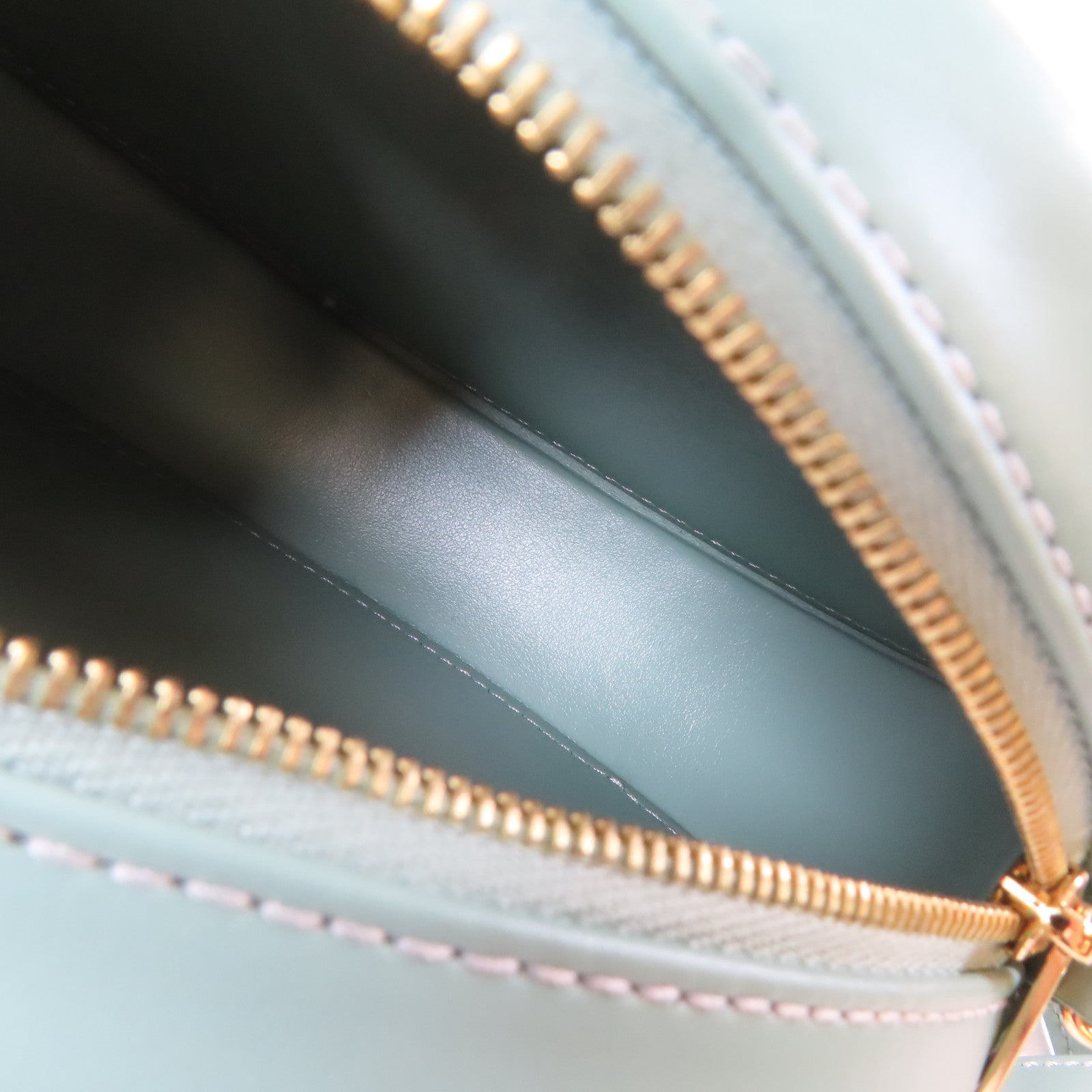 CELINE 羊皮皮革Cuir Triomphe金扣肩背袋薄荷綠色
