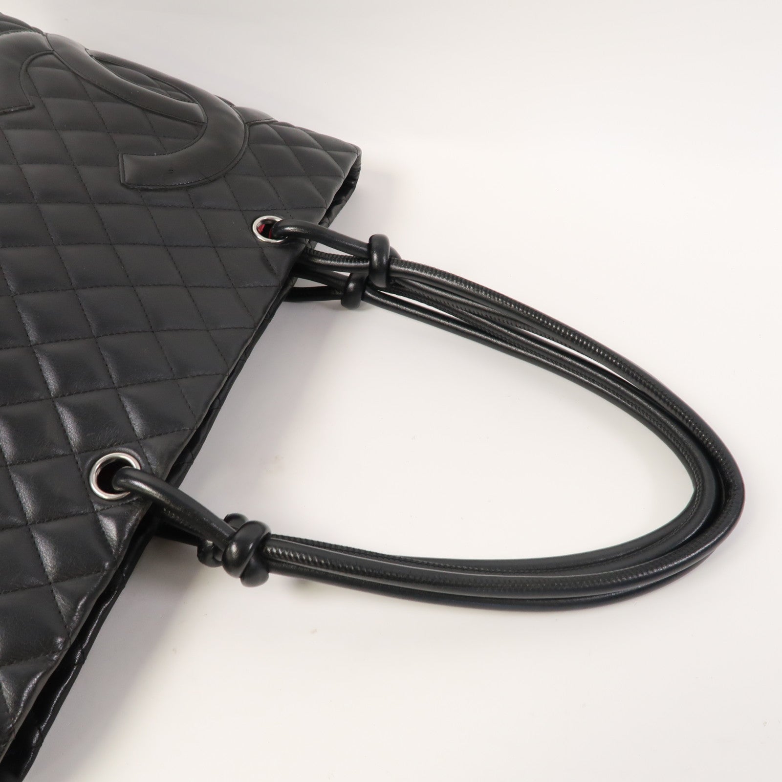 CHANEL 【激減優惠】菱格牛皮皮革Cambon Tote Bag銀扣手挽袋黑色