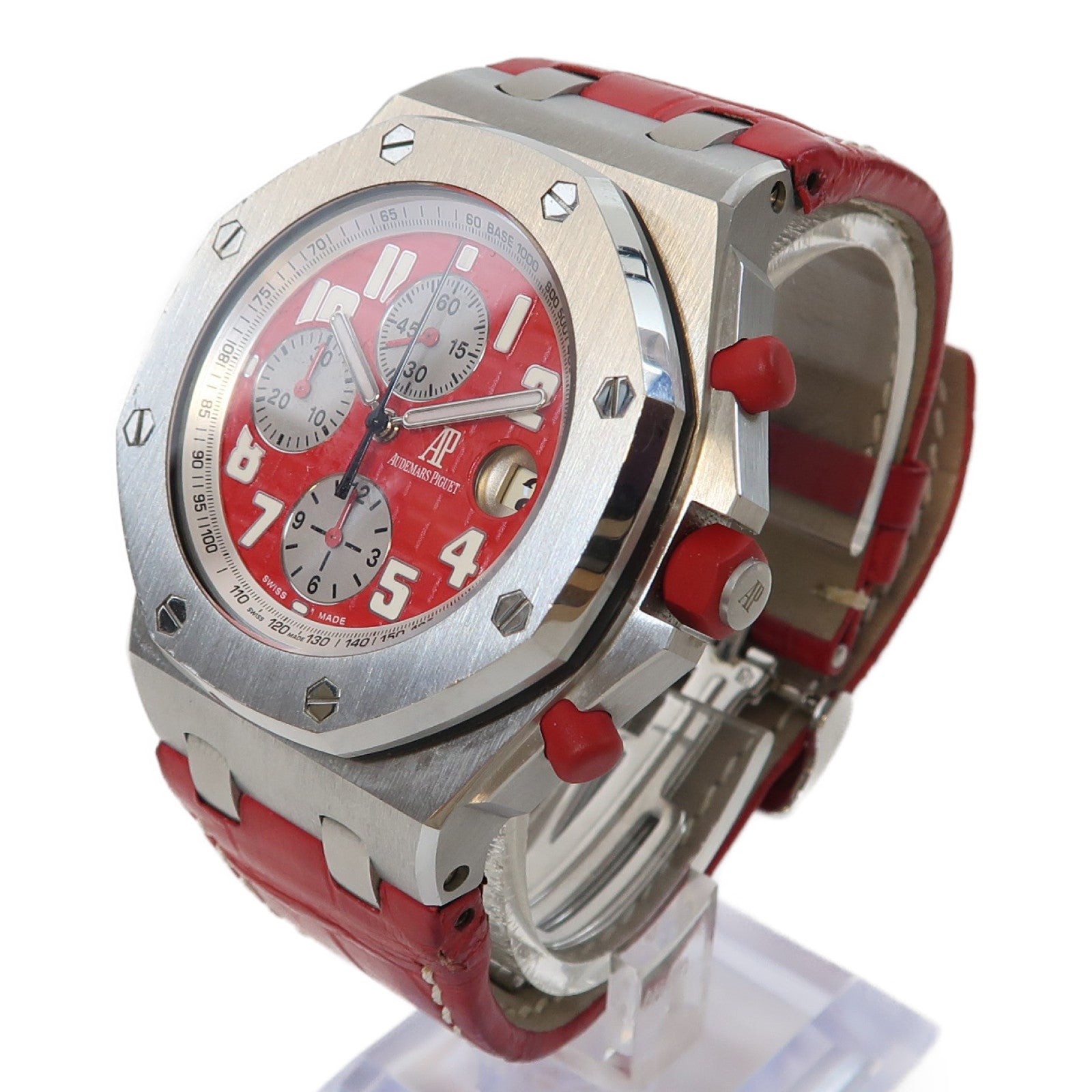 AUDEMARS PIGUET Royal Oak 42mm不鏽鋼/皮革手錶自動機芯紅色