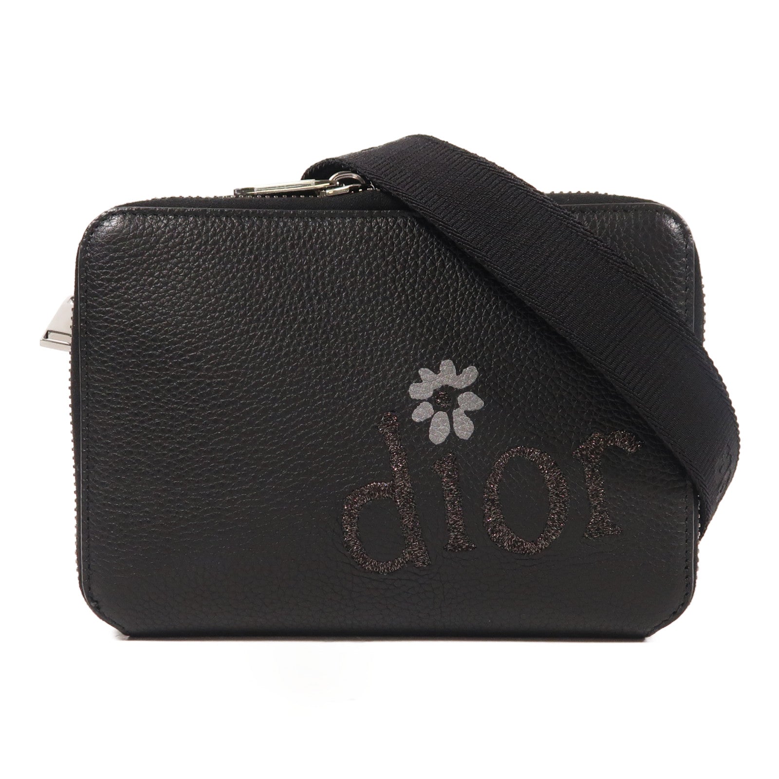 Dior 牛皮皮革ERL Pouch銀扣肩背袋