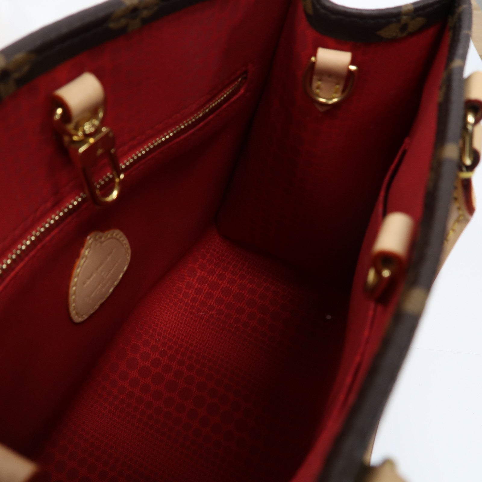 LOUIS VUITTON Monogram LVxYK On The Go金扣手挽肩背兩用袋啡色/彩色