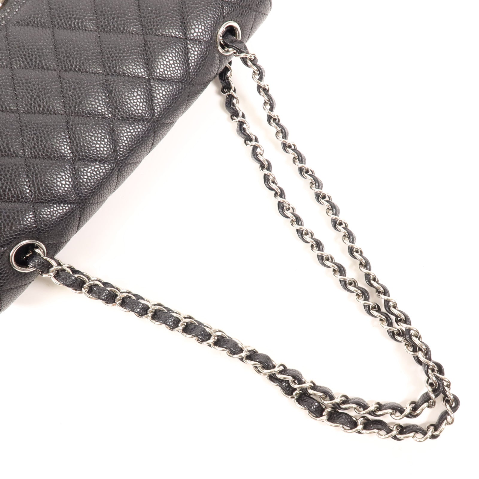 CHANEL 牛皮皮革Classic 25銀扣鏈帶肩背袋