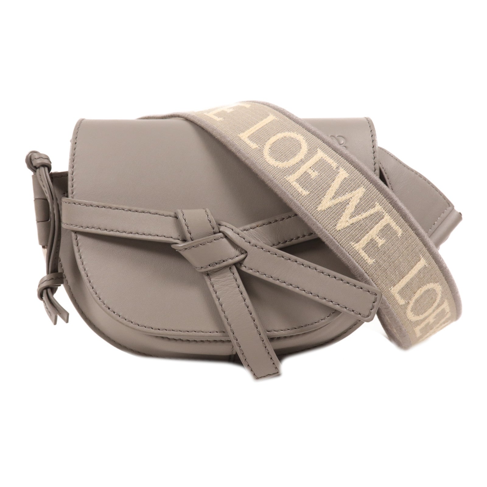 LOEWE 牛皮皮革Mini Gate銀扣肩背袋