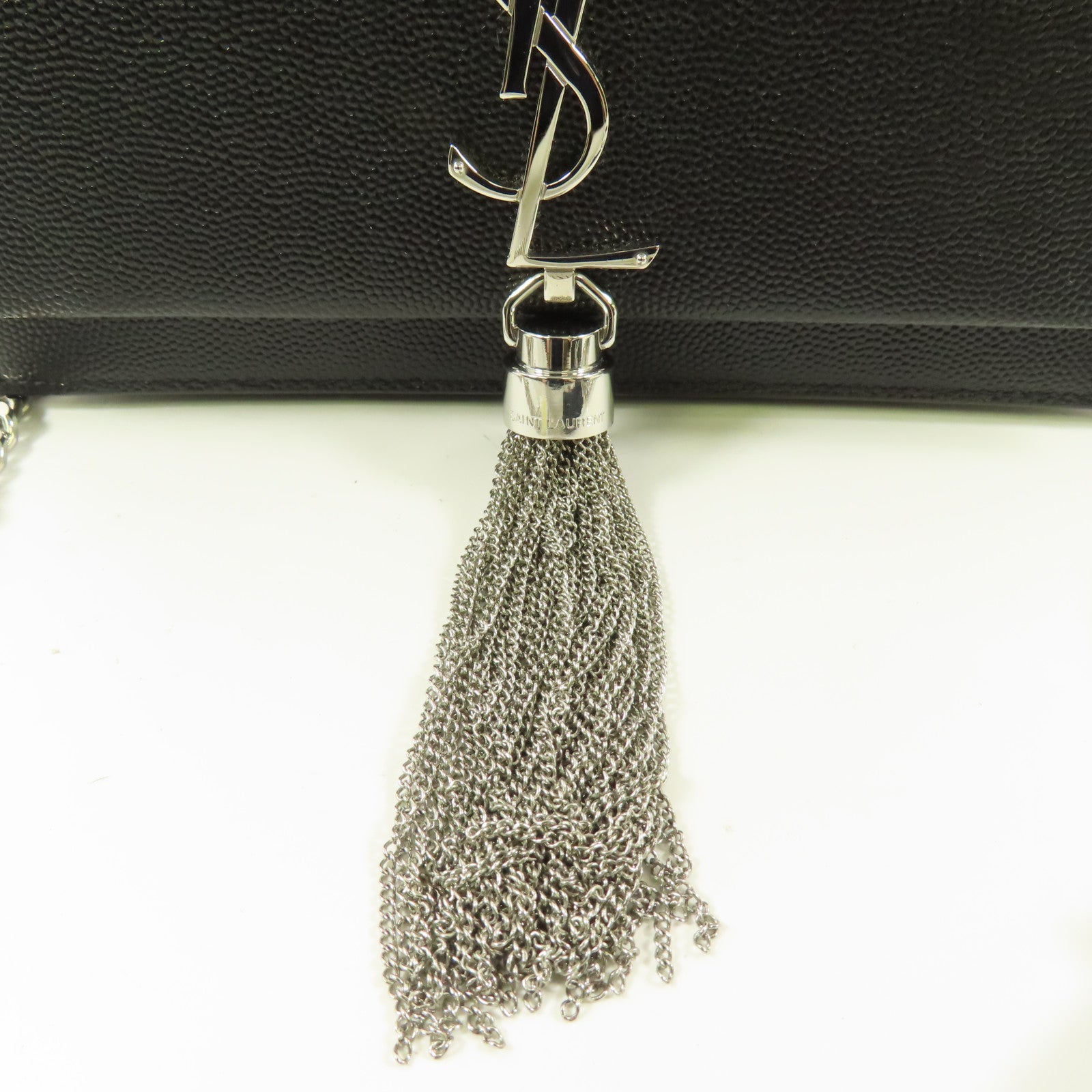 SAINT LAURENT 牛皮皮革Kate Shoulder Bag銀扣鏈帶肩背袋