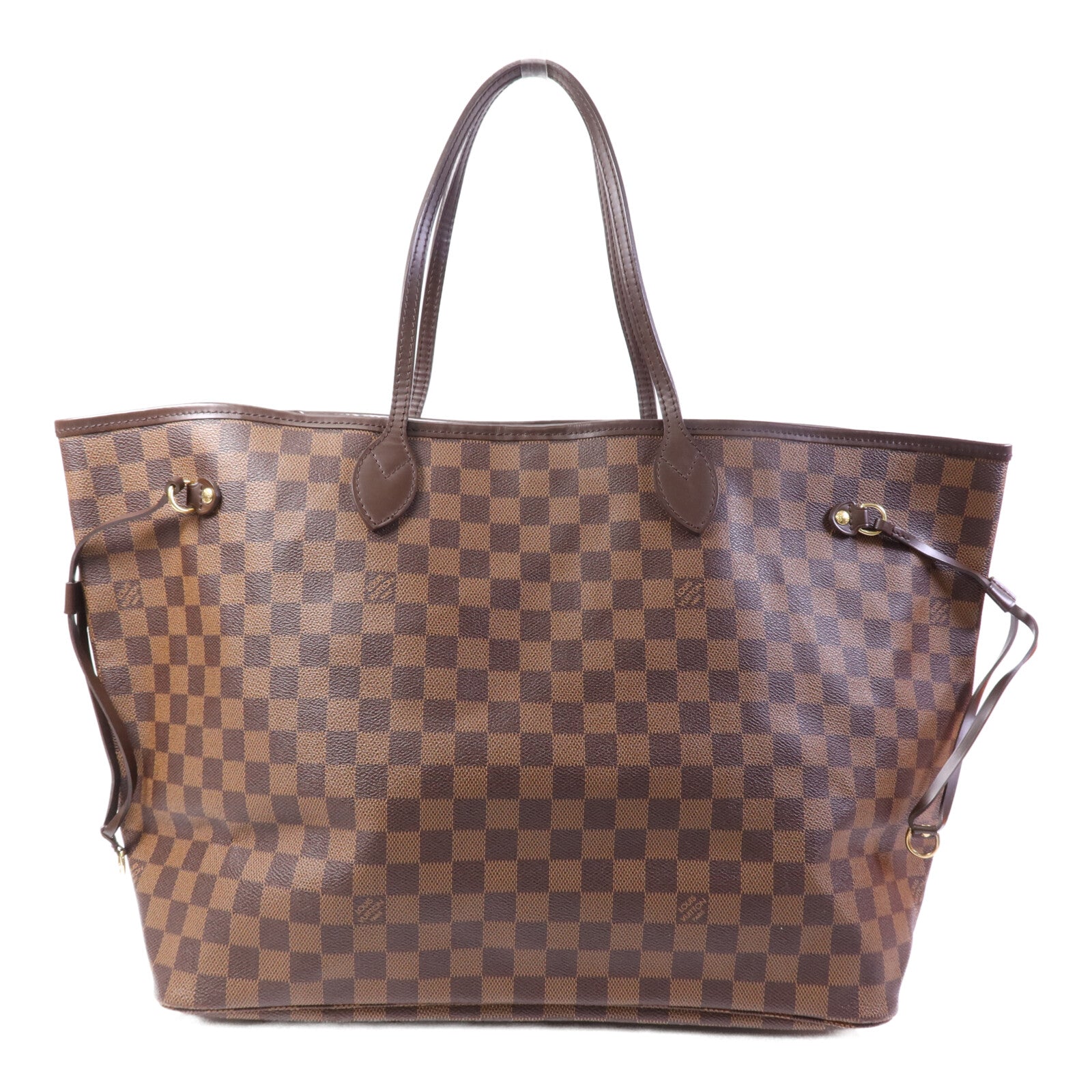 LOUIS VUITTON Damier Neverfull GM金扣肩背袋