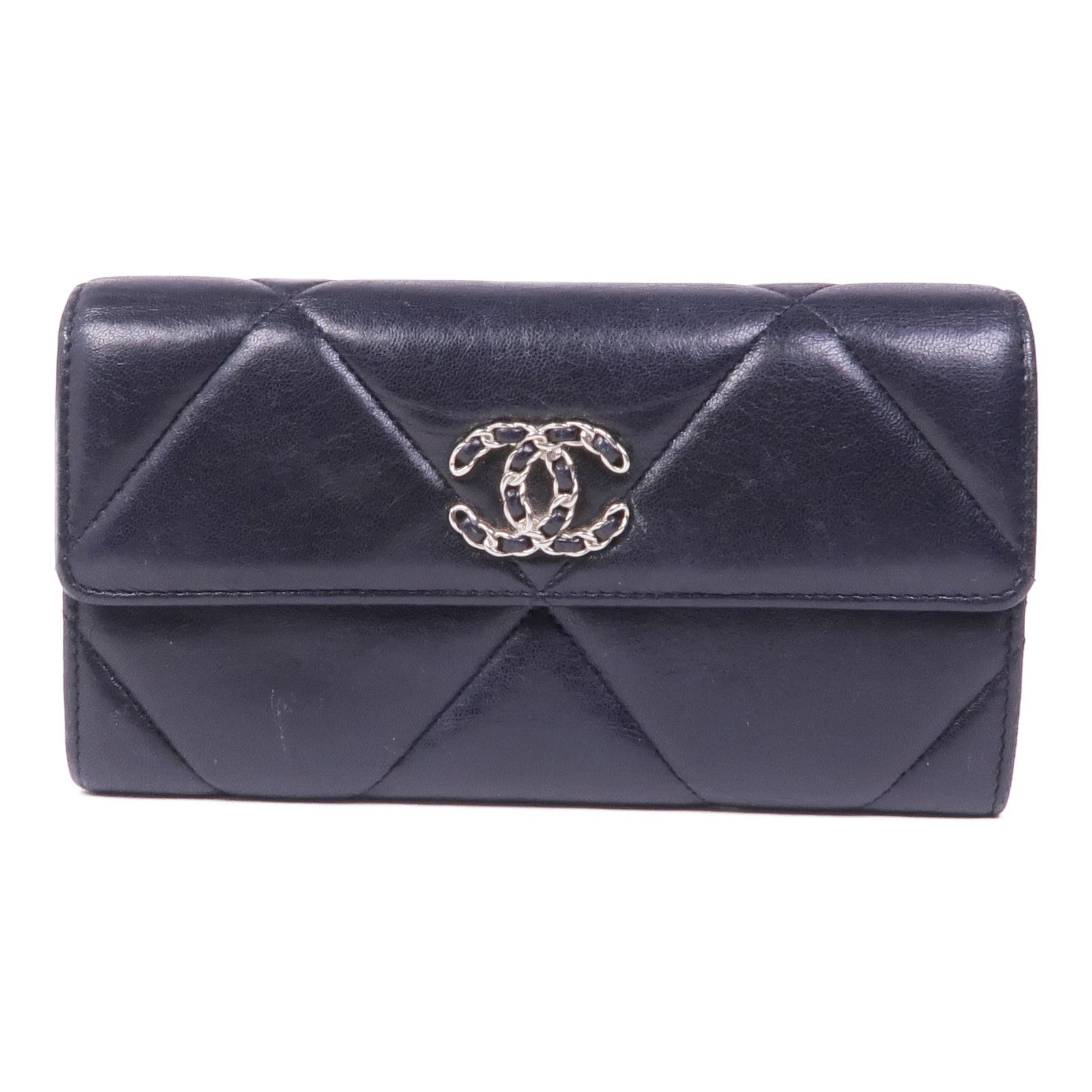 CHANEL 羊皮皮革Wallet銀扣長錢包