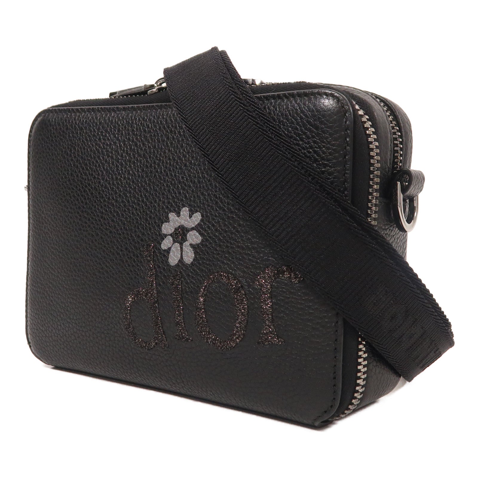 Dior 牛皮皮革ERL Pouch銀扣肩背袋