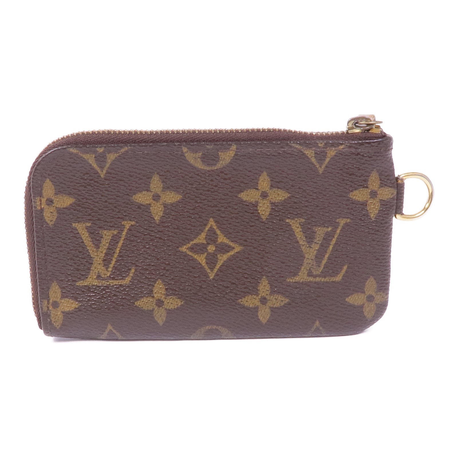 LOUIS VUITTON Monogram Pochette Cre T & B金扣零錢包