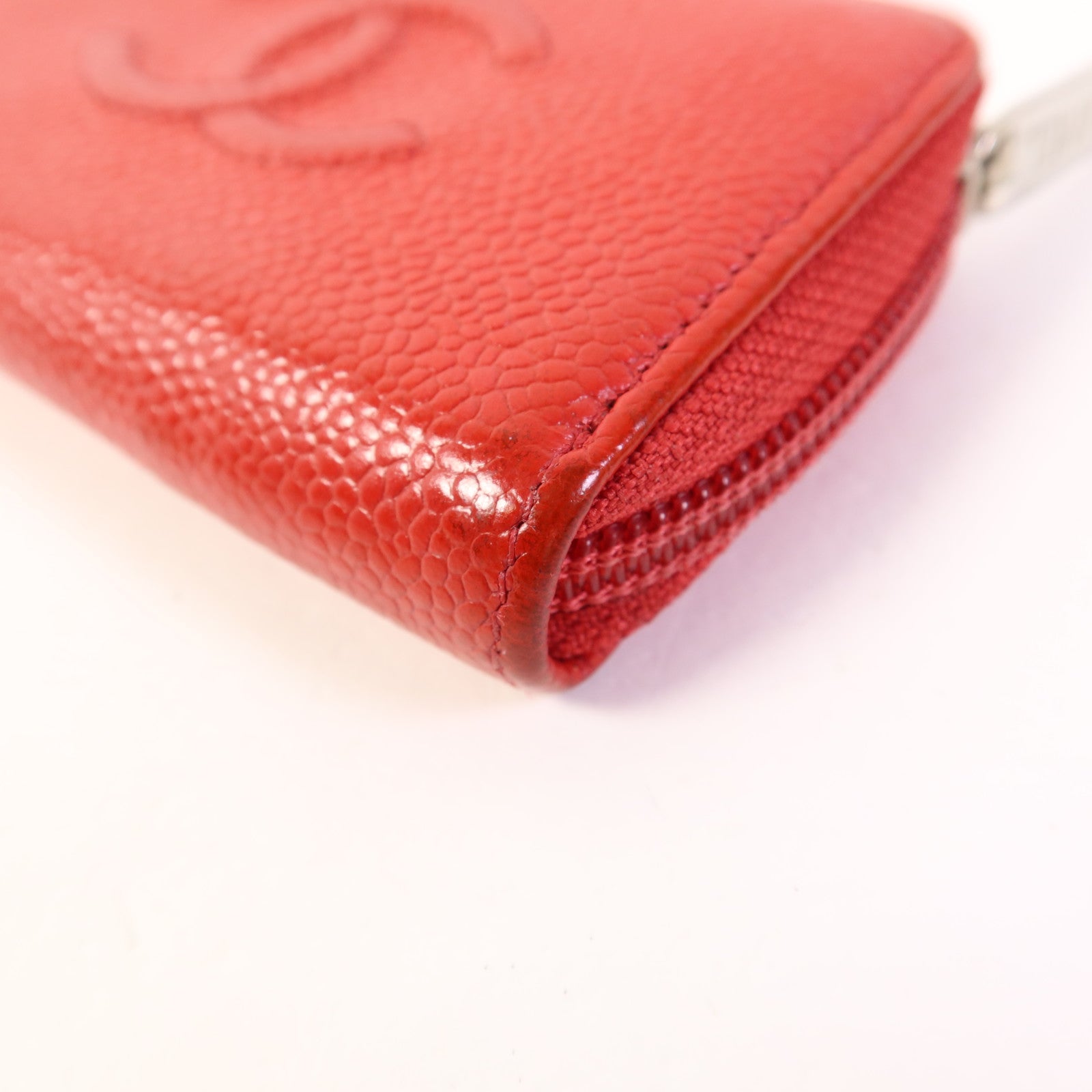 CHANEL 牛皮皮革Coin Case銀扣零錢包