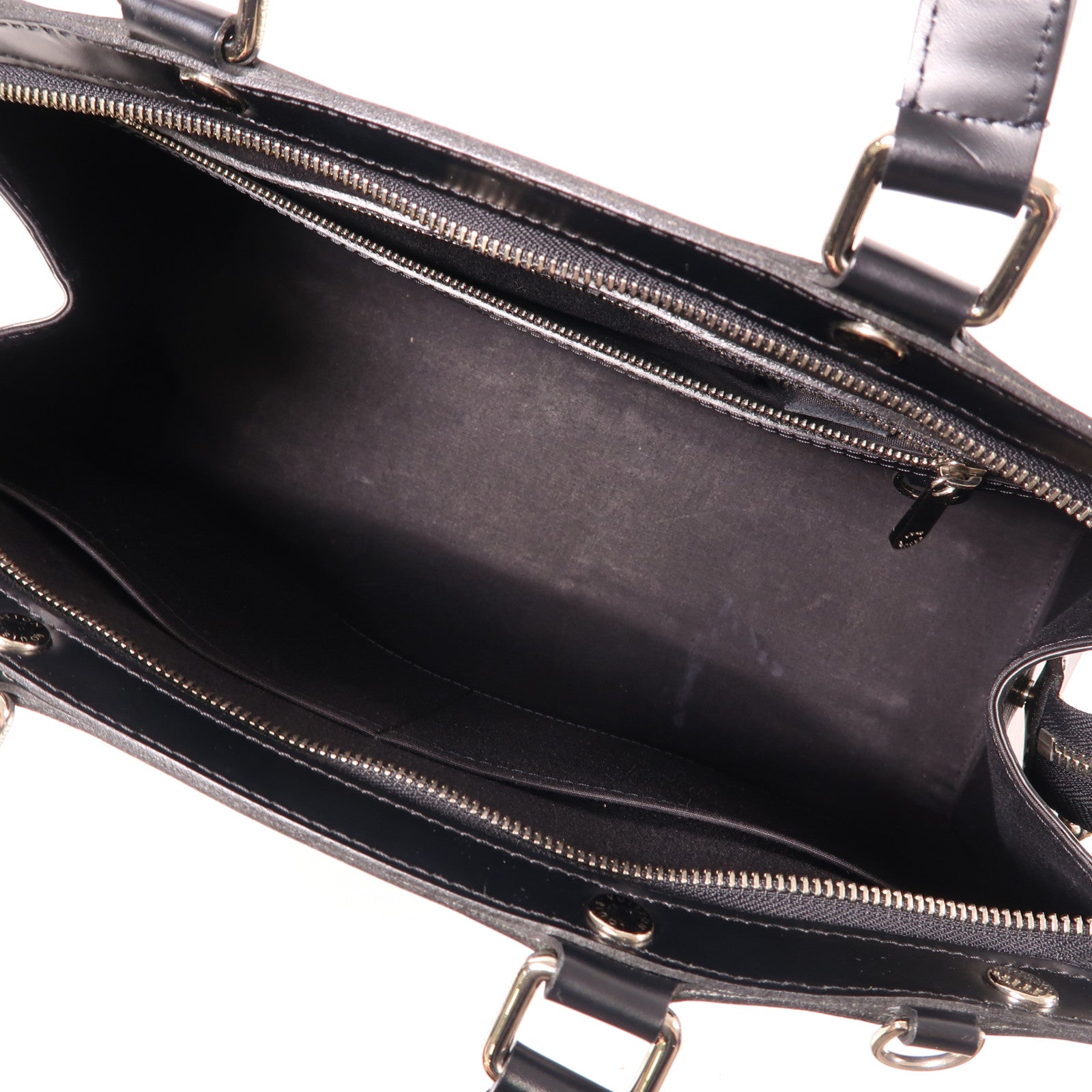 LOUIS VUITTON Epi Brea GM銀扣手挽肩背兩用袋黑色