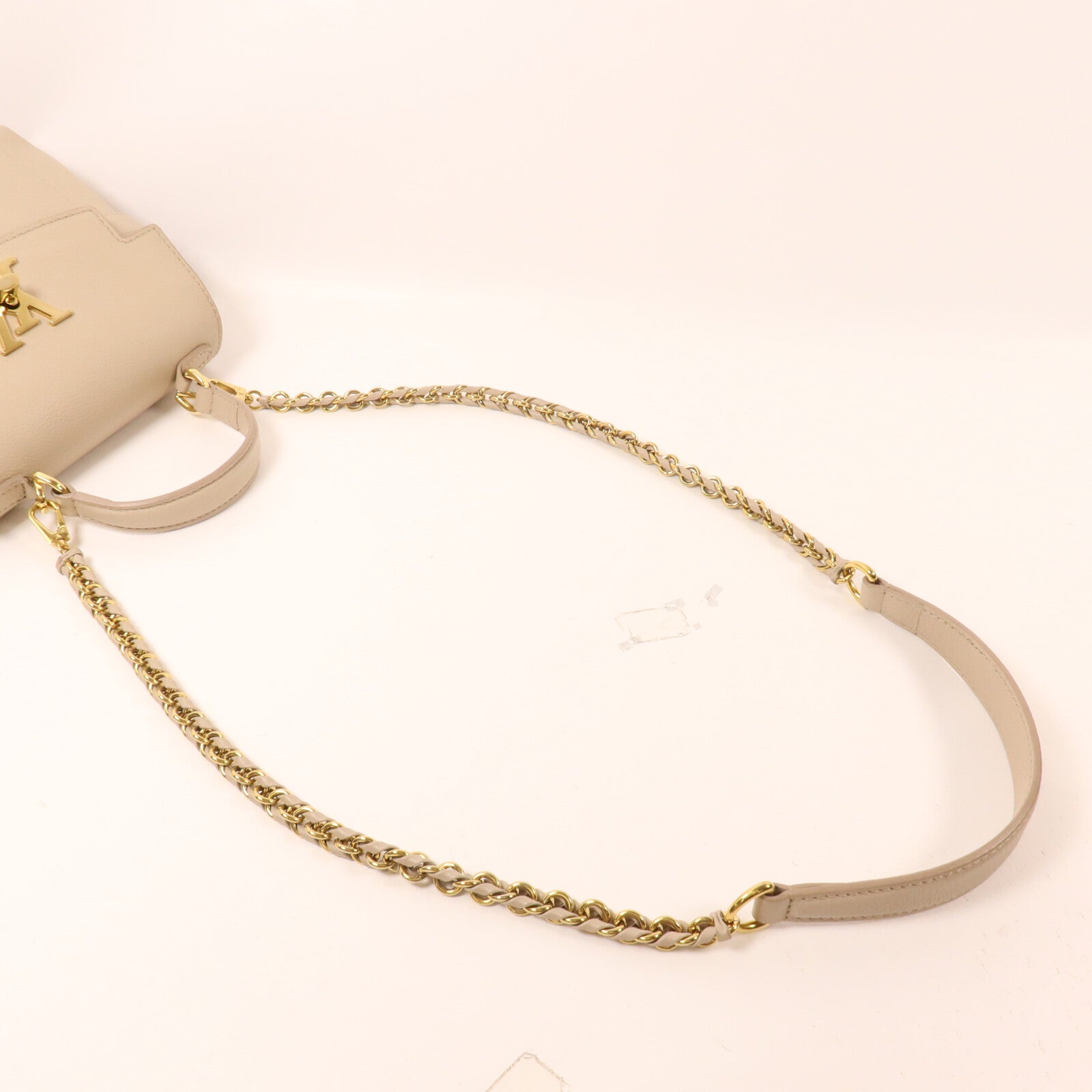 LOUIS VUITTON 牛皮皮革Lockme Ever Mini鏈帶手挽肩背兩用袋