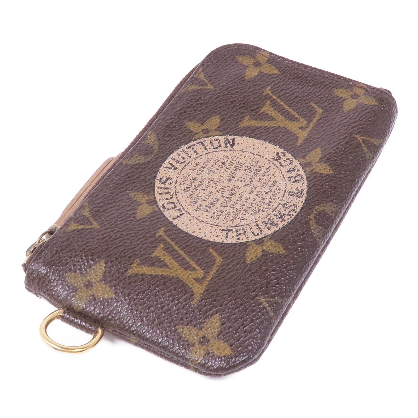 LOUIS VUITTON Monogram Pochette Cre T & B金扣零錢包