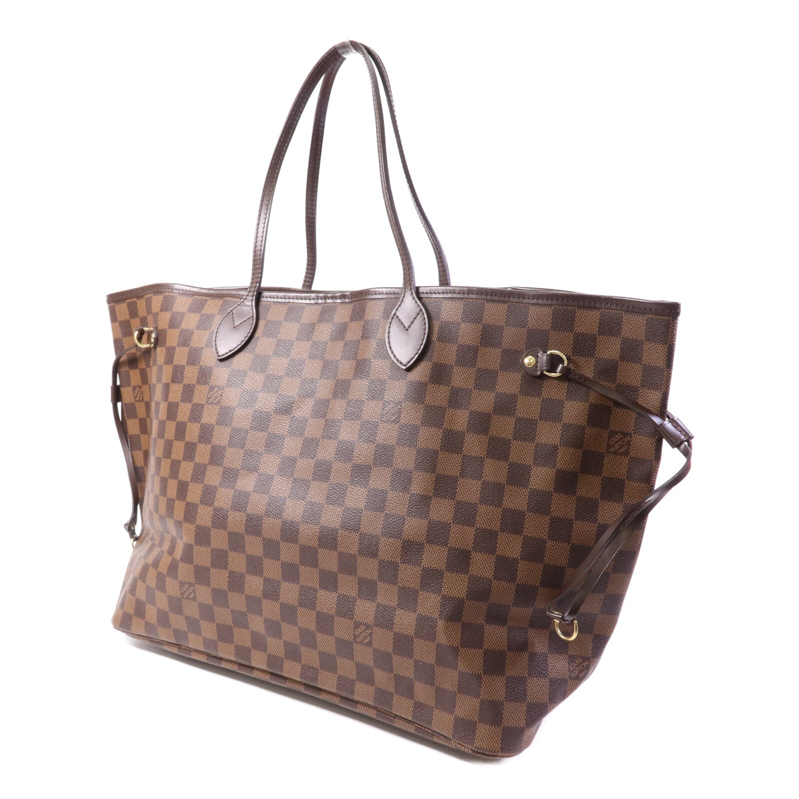 LOUIS VUITTON Damier Neverfull GM金扣肩背袋