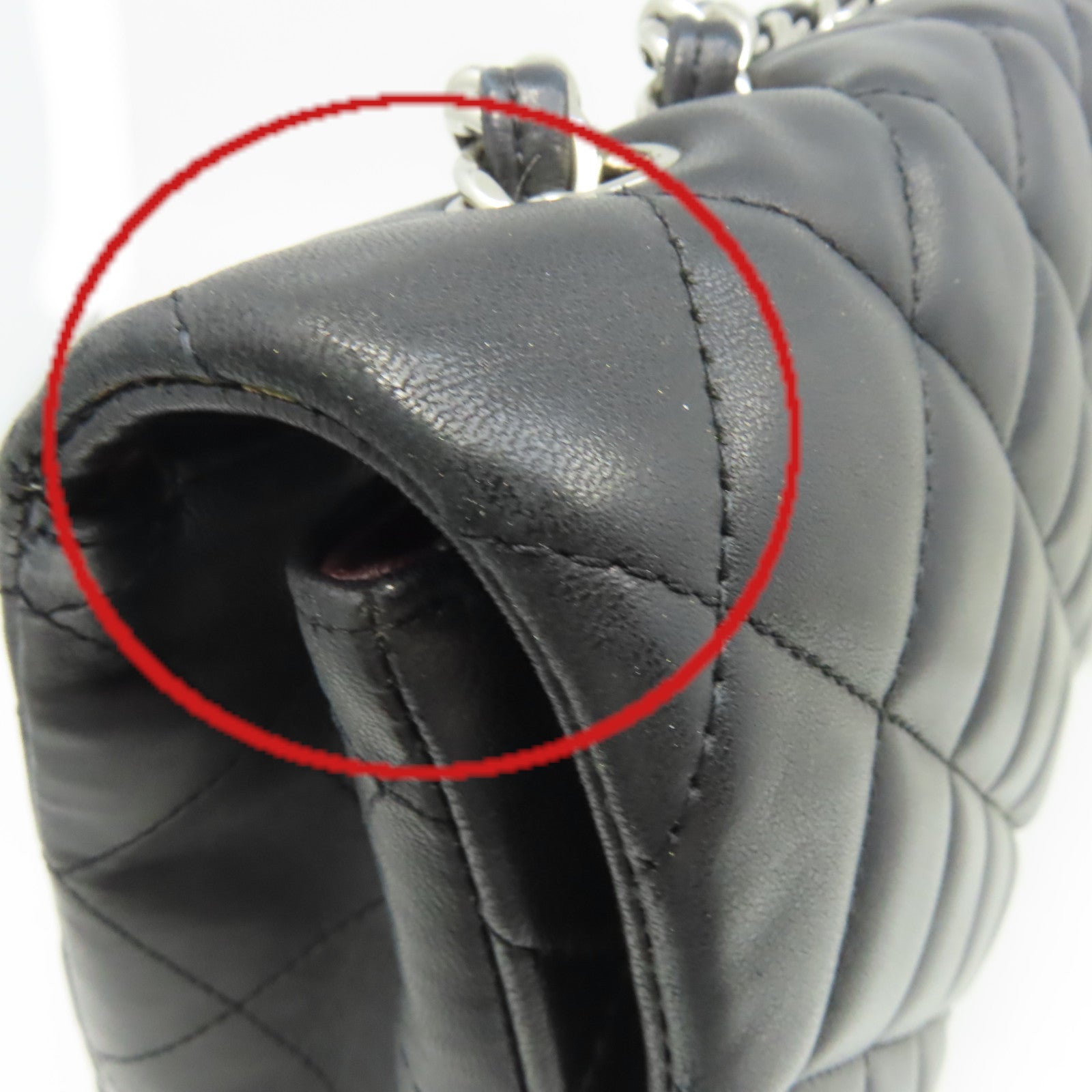 CHANEL **【激減優惠】菱格羊皮皮革Jumbo Classic Flap Chain Shoulder Bag銀扣鏈帶肩背袋黑色
