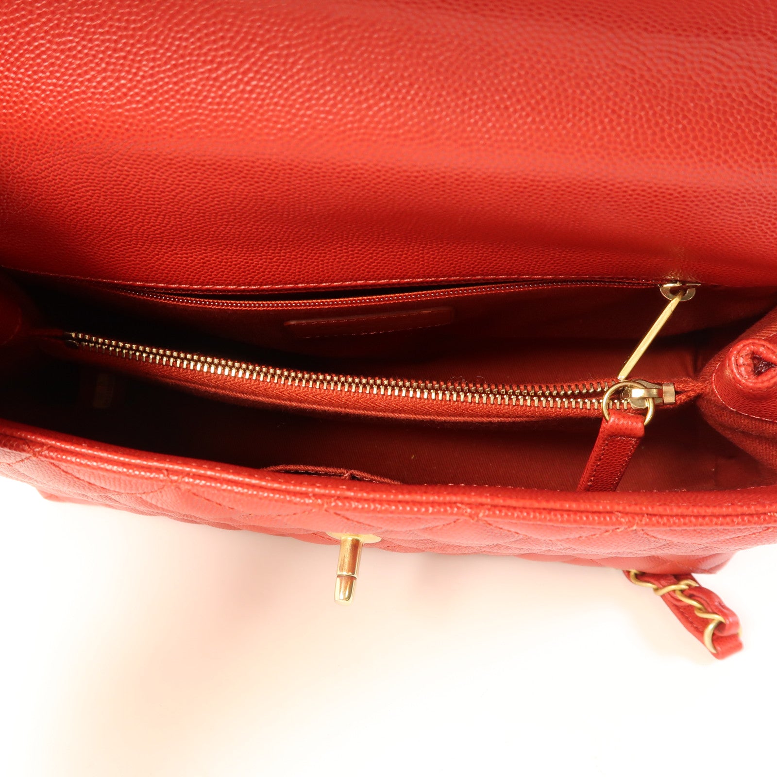 CHANEL 牛皮皮革Coco Handle Medium金扣手挽肩背兩用袋