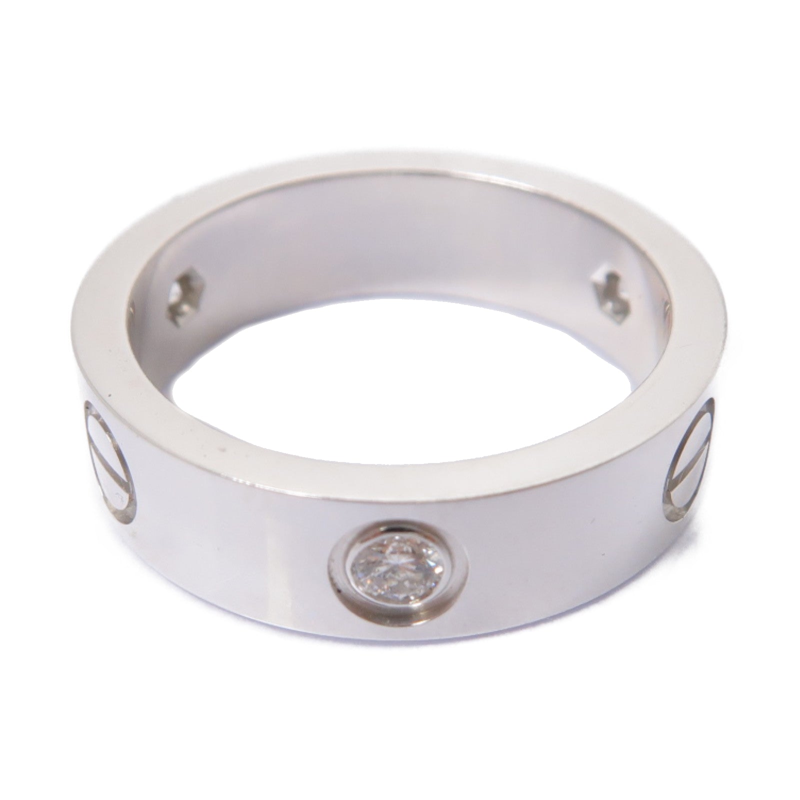 CARTIER 18K白金Love Diamond Ring鑽石戒指Cartier#56/#US7.75