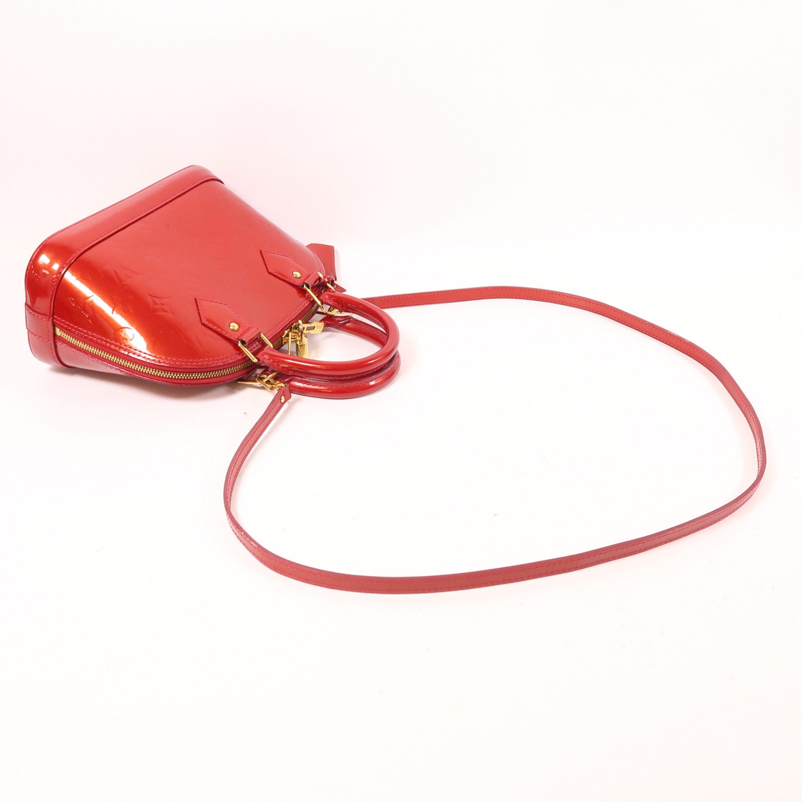 LOUIS VUITTON Monogram Vernis Alma BB金扣手挽肩背兩用袋
