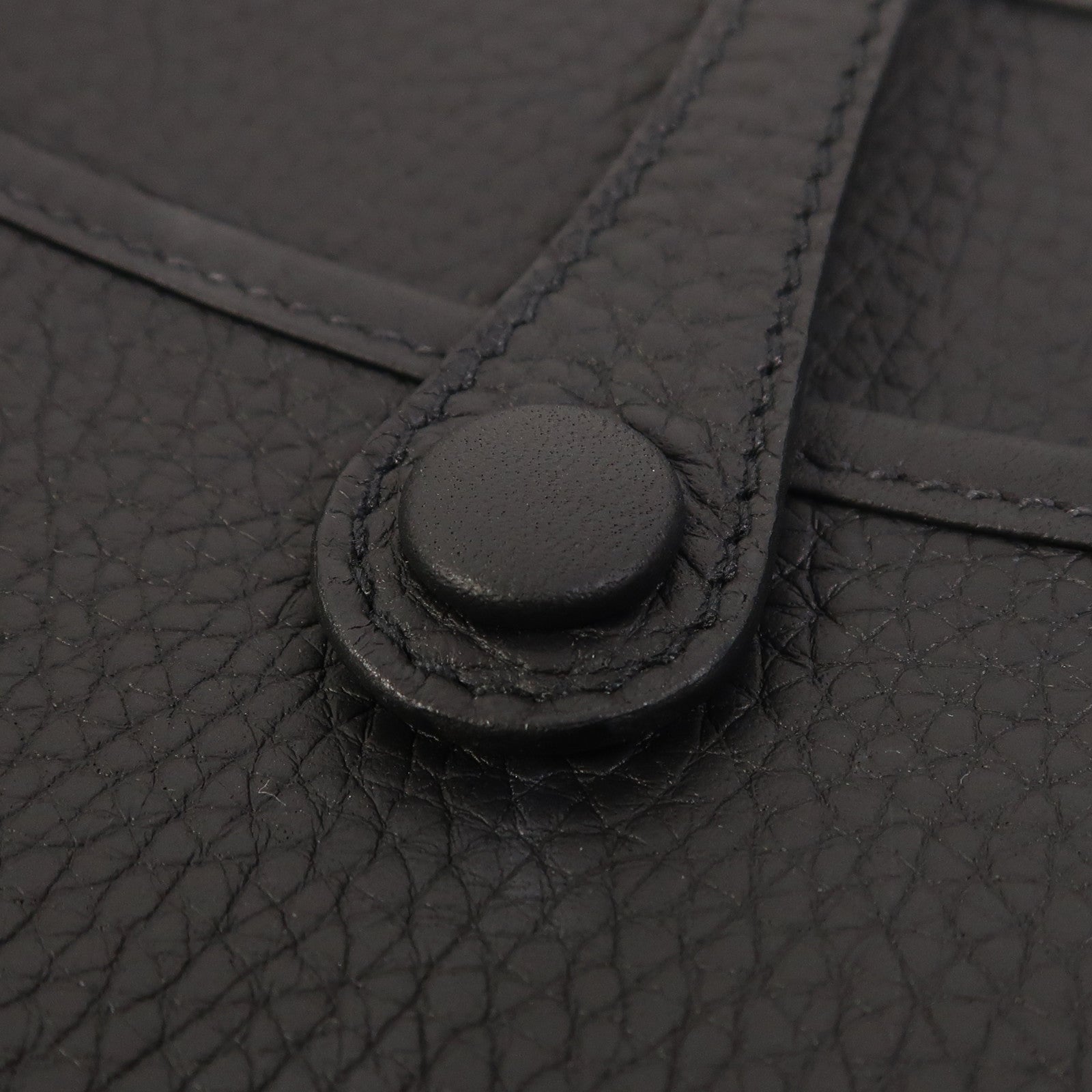 HERMES Clemence皮革Evelyne 23銀扣肩背袋Noir