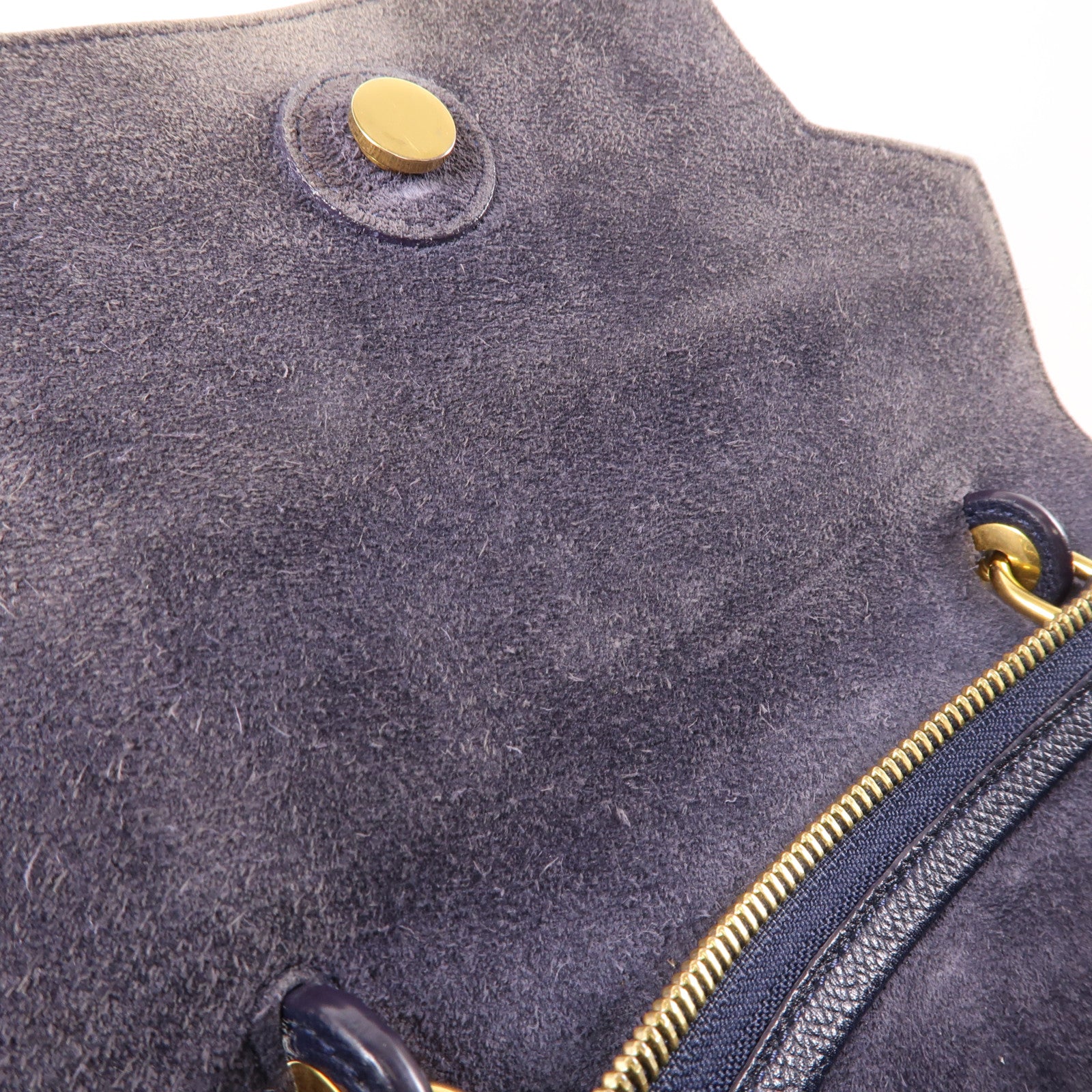 CELINE 牛皮皮革Belt Bag金扣手挽肩背兩用袋深藍色