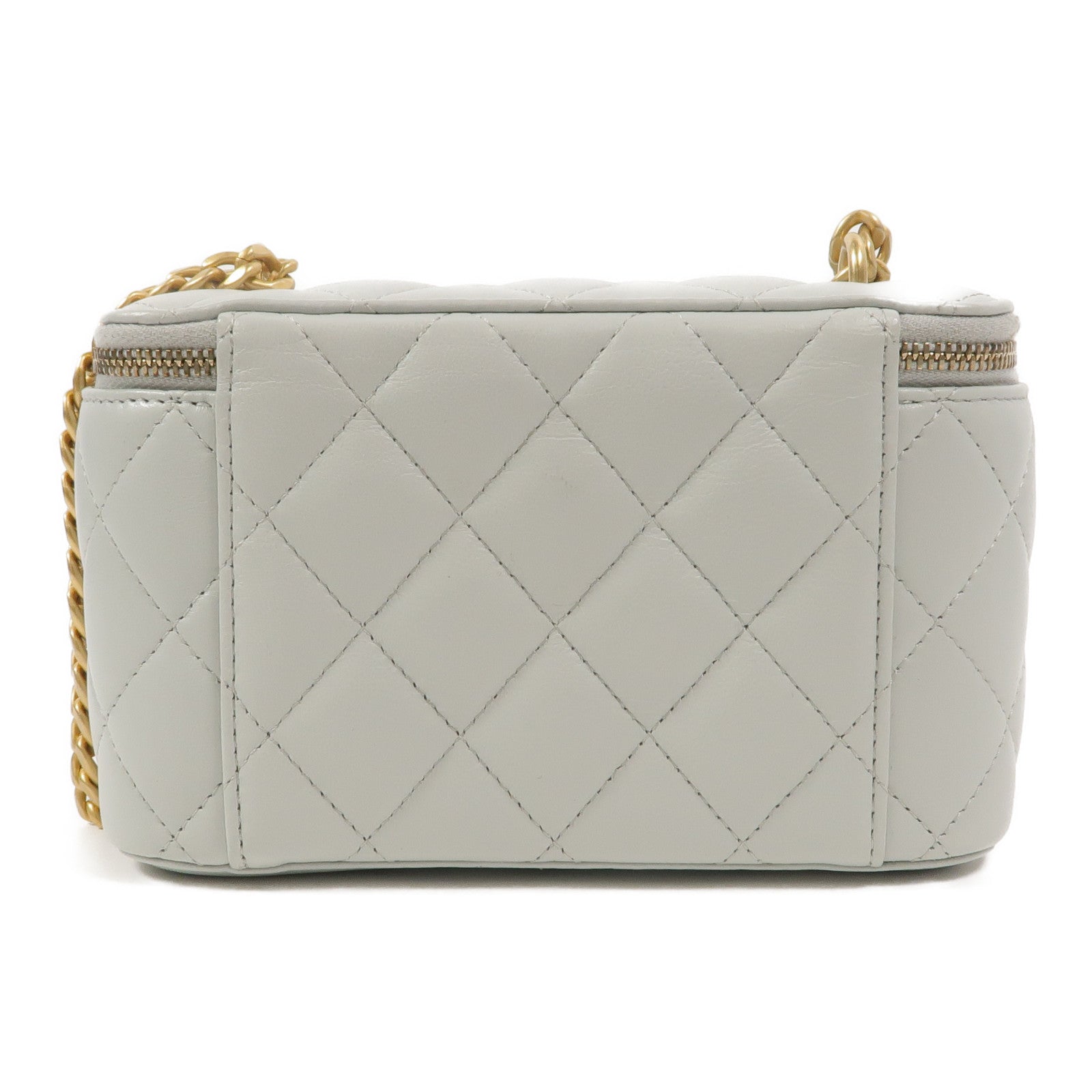 CHANEL 羊皮皮革Camellia Chain Vanity Case鏈帶肩背袋