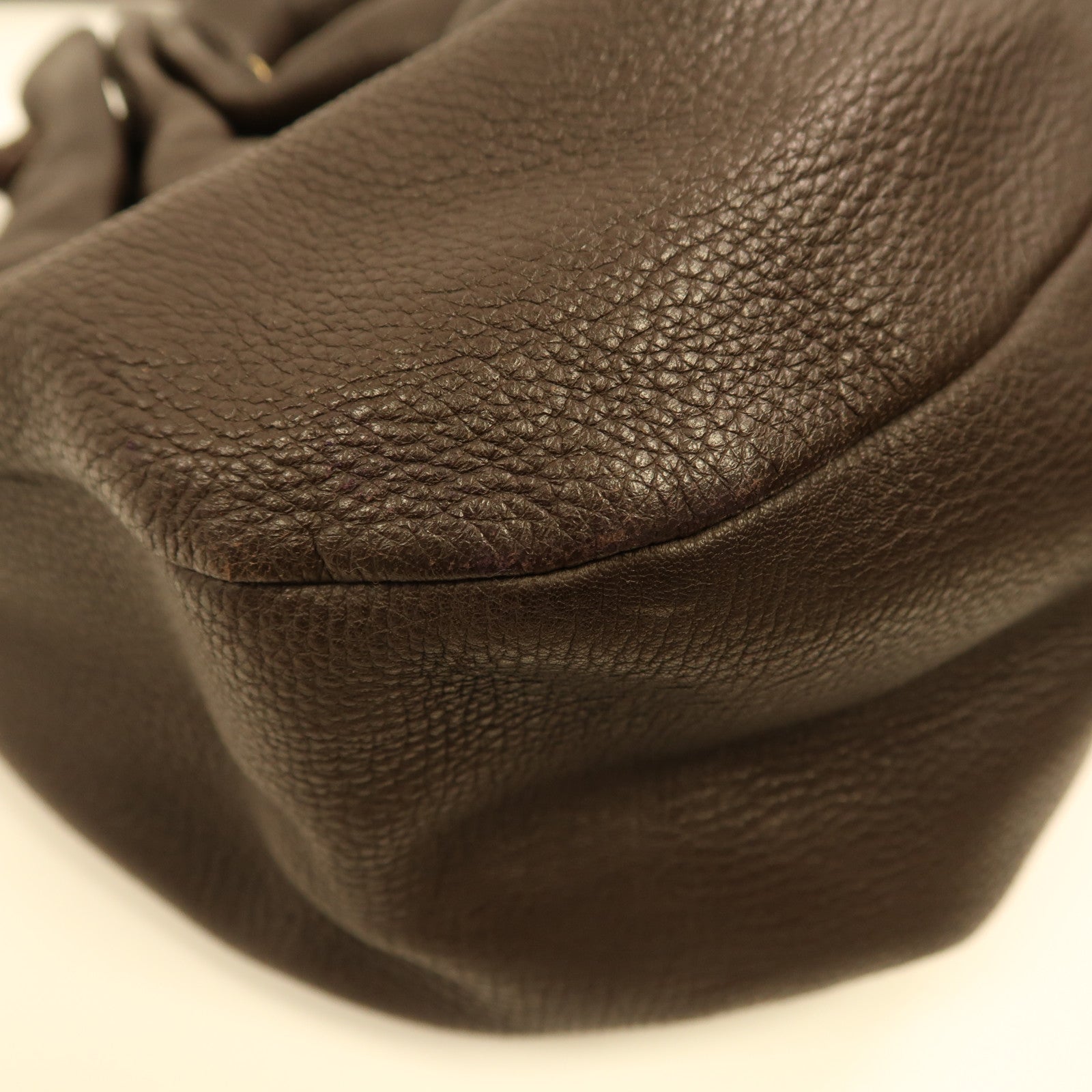 BOTTEGA VENETA 織紋皮革Shoulder Bag金扣肩背袋啡色