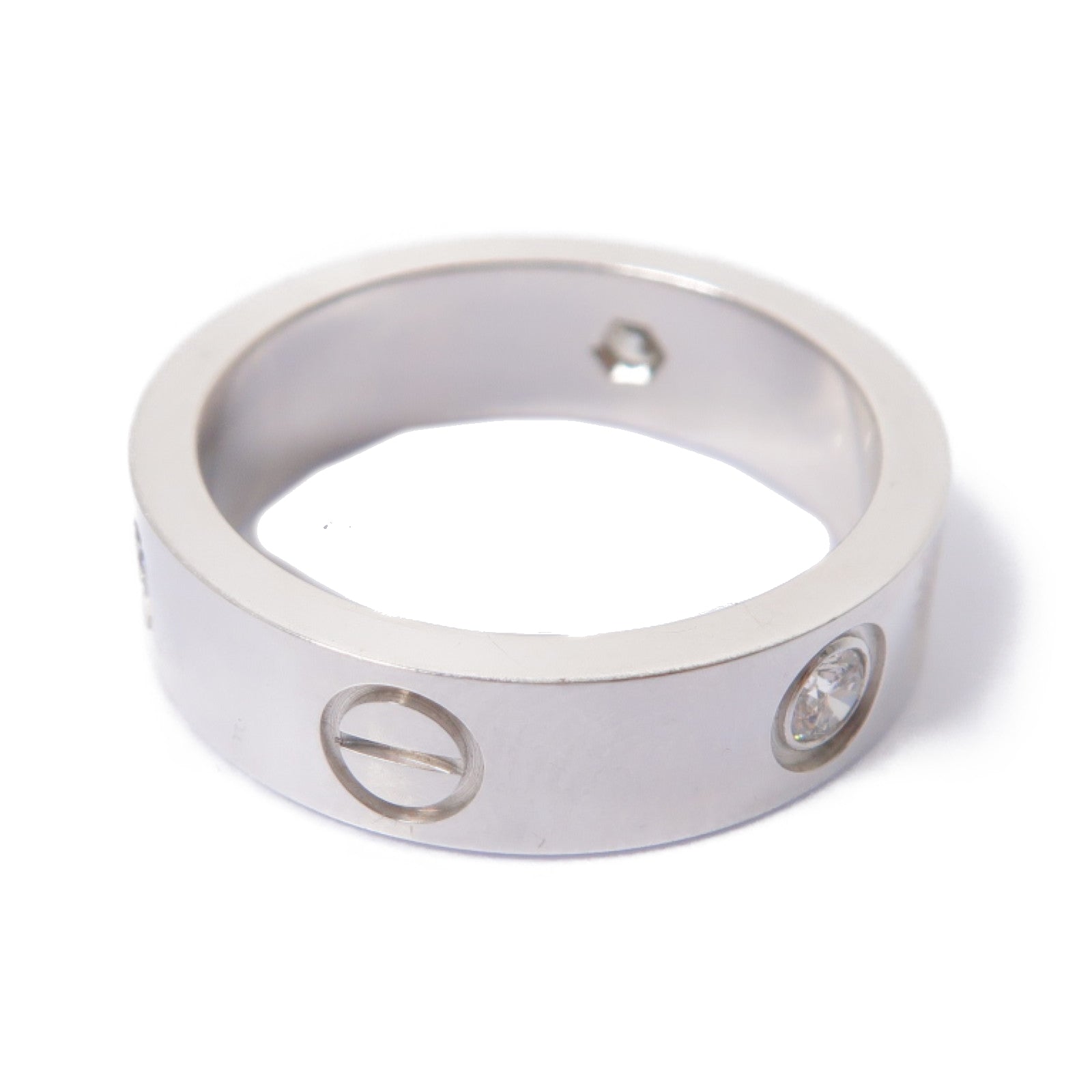 CARTIER 18K白金Love Diamond Ring鑽石戒指Cartier#56/#US7.75