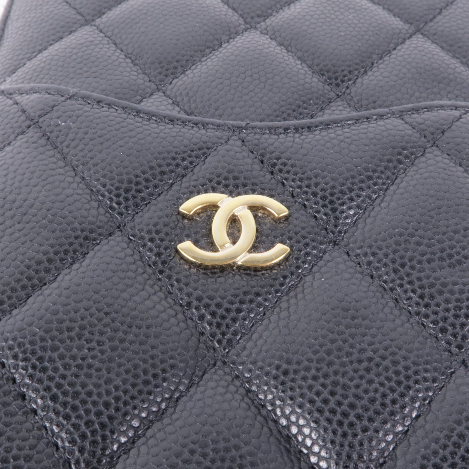 CHANEL 牛皮皮革Zipped Wallet金扣長錢包