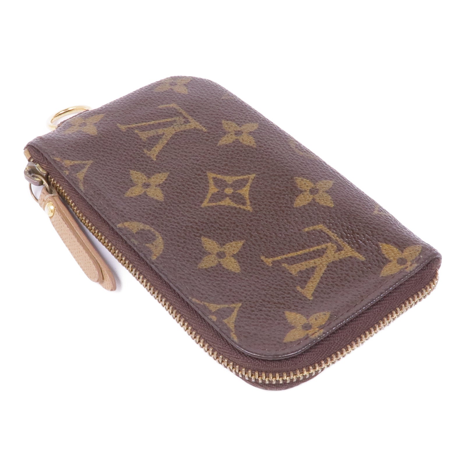 LOUIS VUITTON Monogram Pochette Cre T & B金扣零錢包