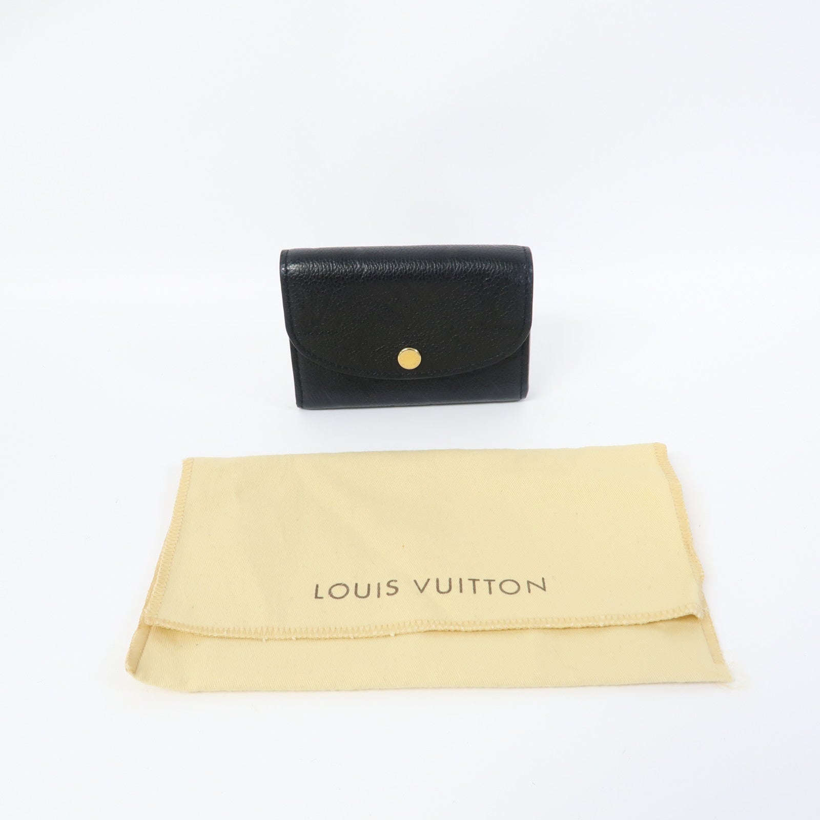 LOUIS VUITTON Monogram Empreinte Rosalie金扣零錢包黑色