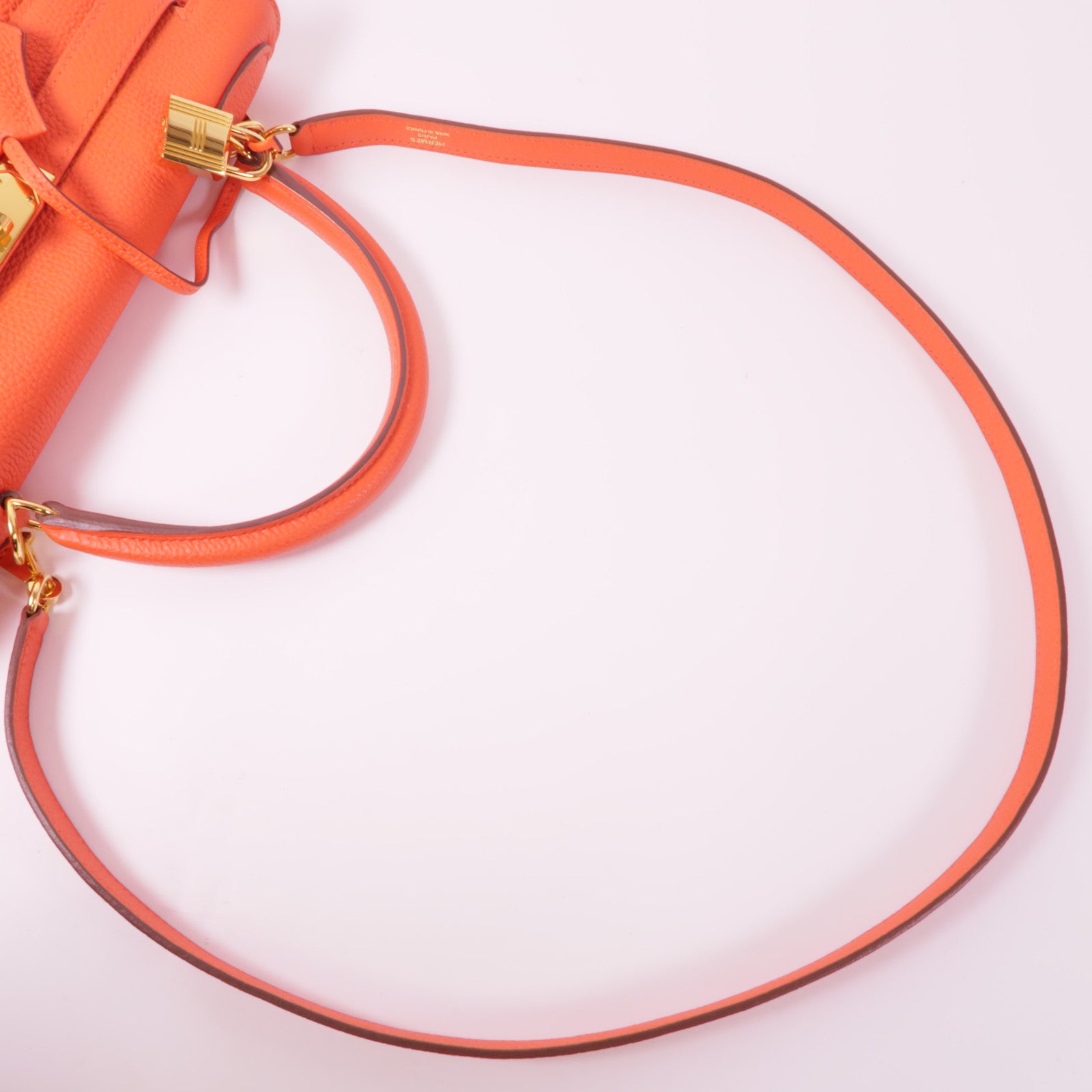 HERMES Togo皮革Kelly 28金扣手挽肩背兩用袋Capucine
