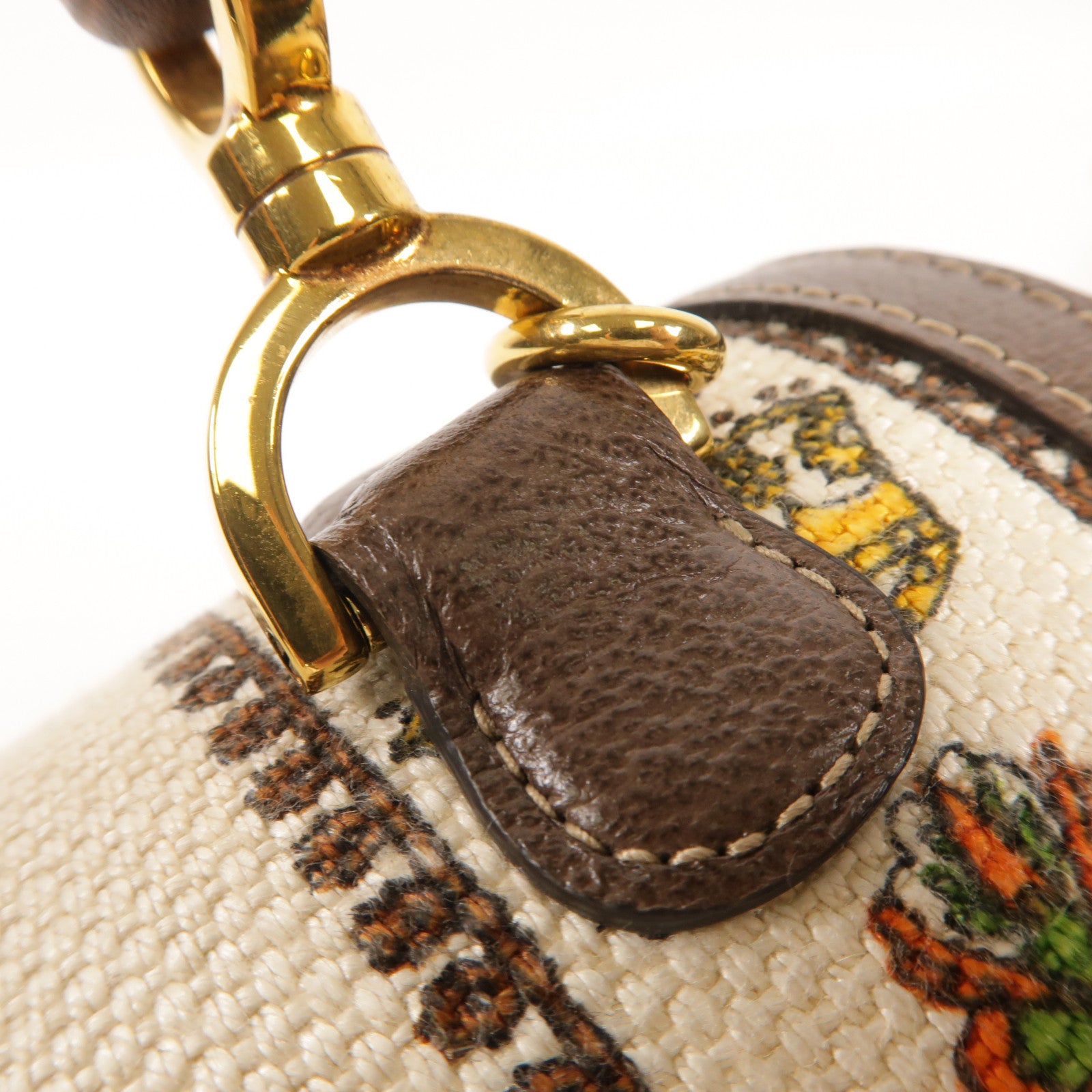 GUCCI GG 100th anniversary Bamboo Bag 2 way Shoulder Bag Canvas Brown/White