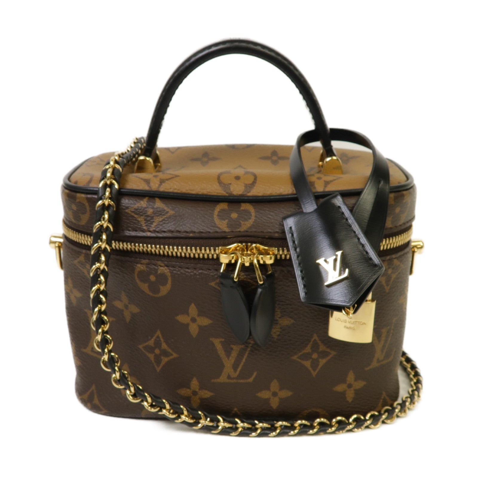 LOUIS VUITTON Monogram Vanity NV金扣手挽肩背兩用袋啡色