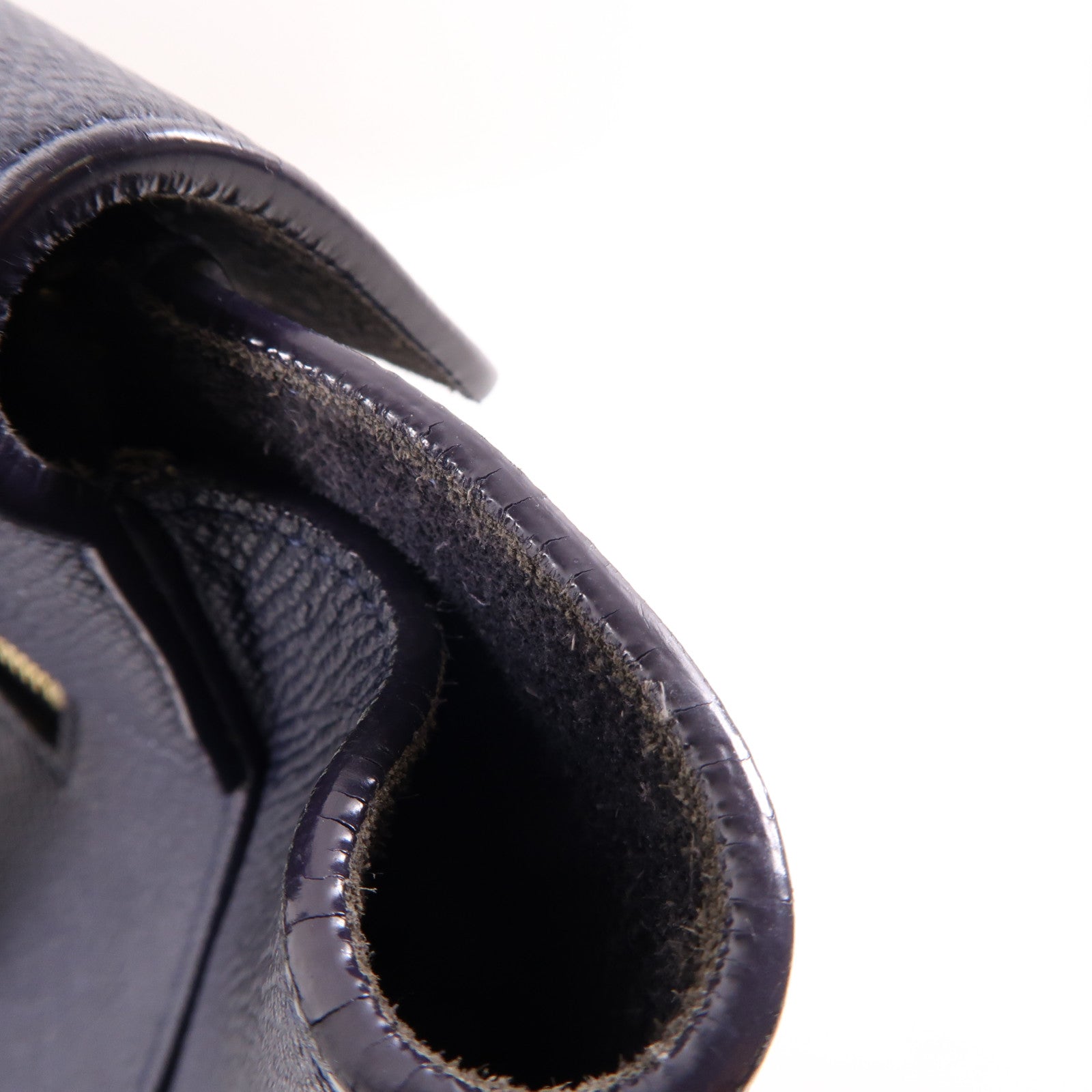 CELINE 牛皮皮革Belt Bag金扣手挽肩背兩用袋深藍色