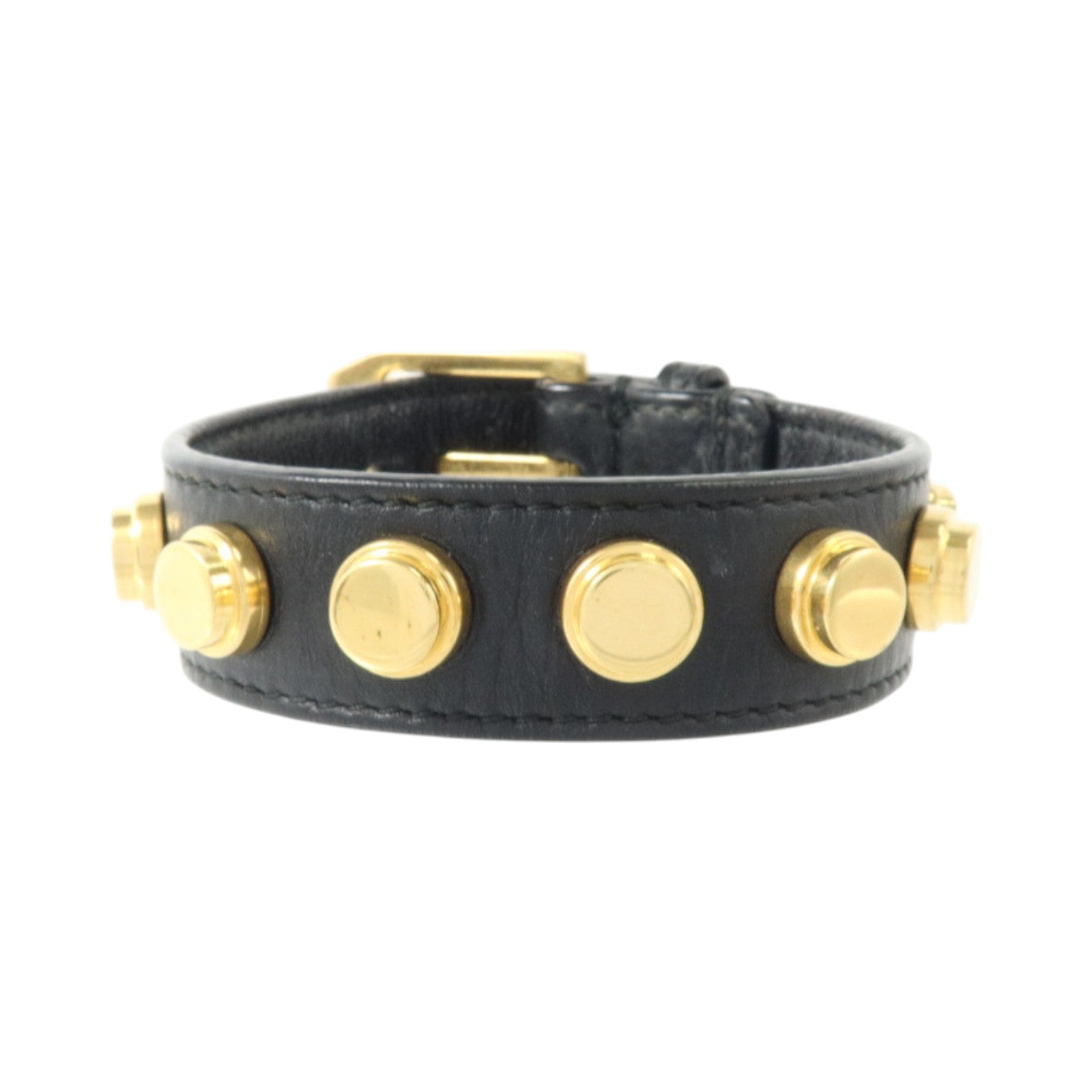 SAINT LAURENT 牛皮皮革/金屬Studded De Force Bracelet手鏈