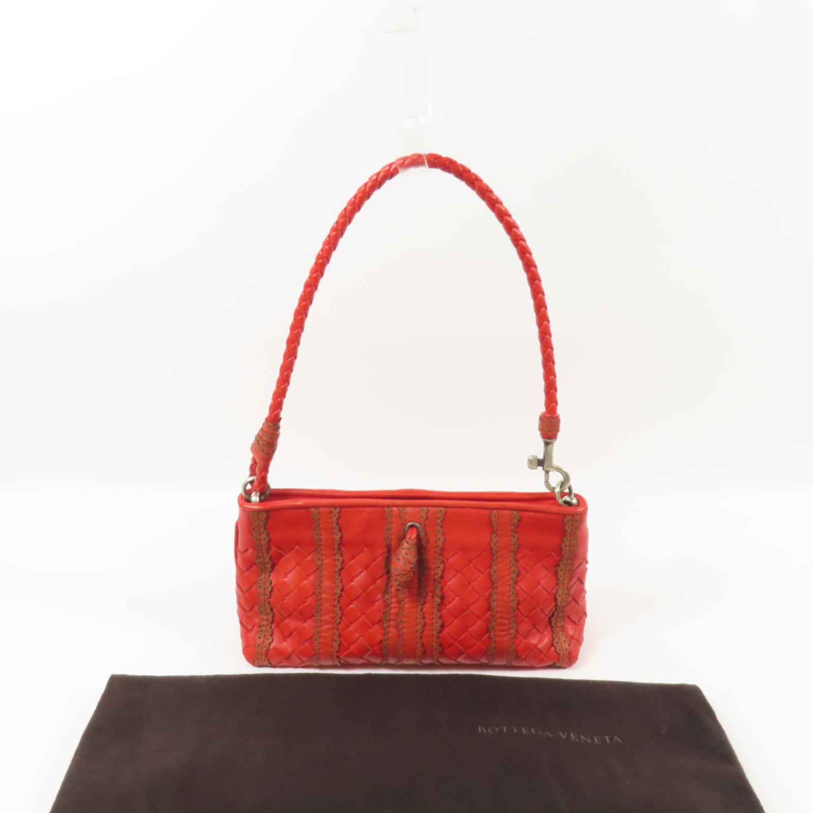 BOTTEGA VENETA 皮革Shoulder Bag銀扣肩背袋