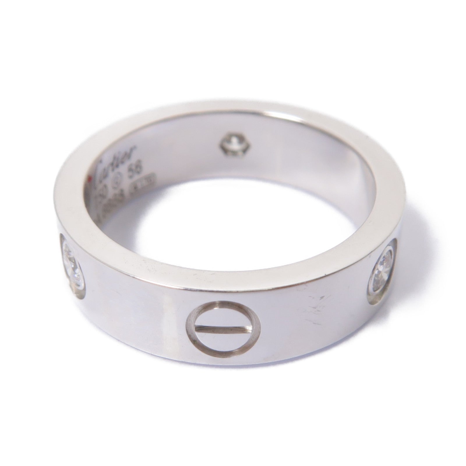 CARTIER 18K白金Love Diamond Ring鑽石戒指Cartier#56/#US7.75