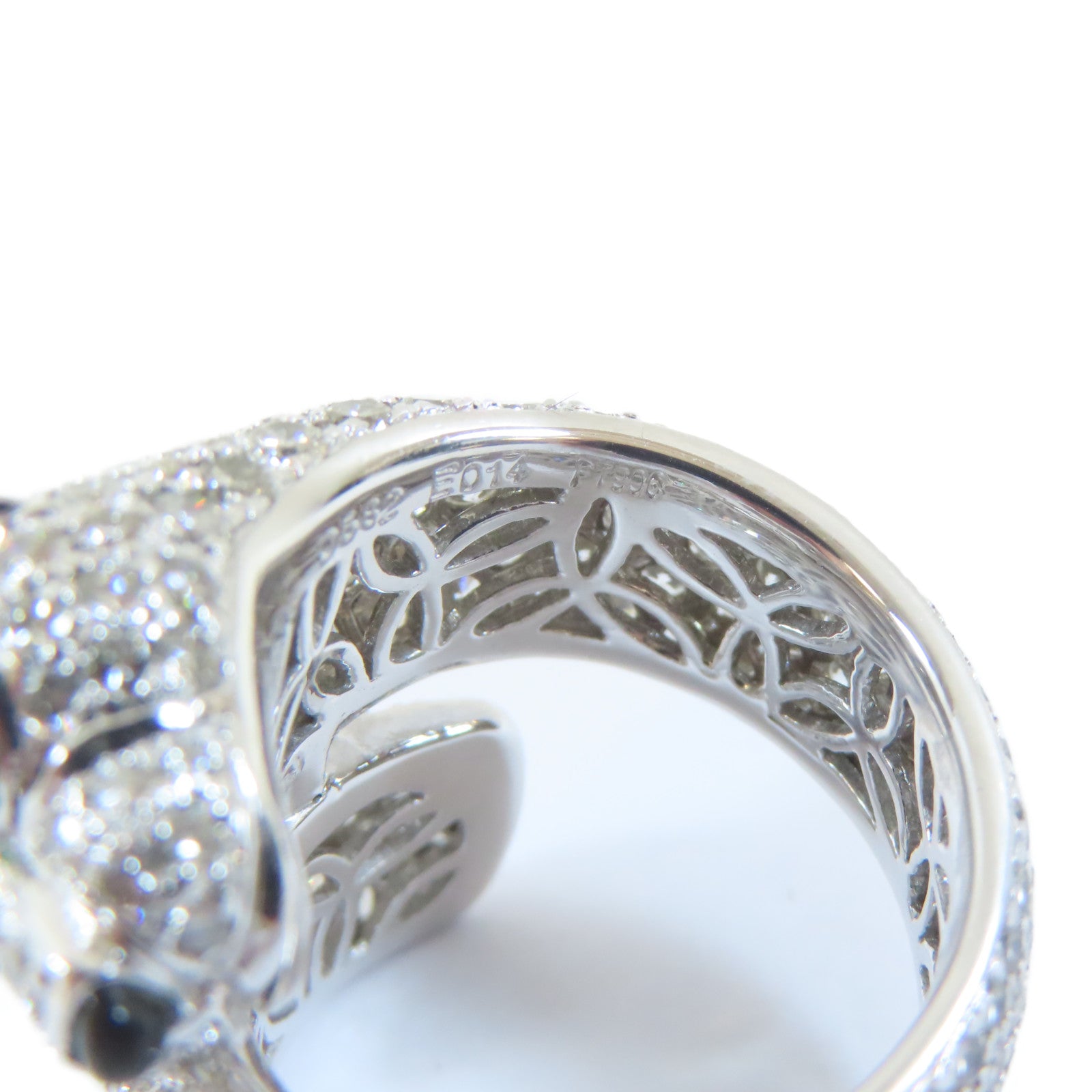 JEWELRY PT900白金Diamond Ring0.14ct綠寶石5.82ct鑽石戒指US#5.5
