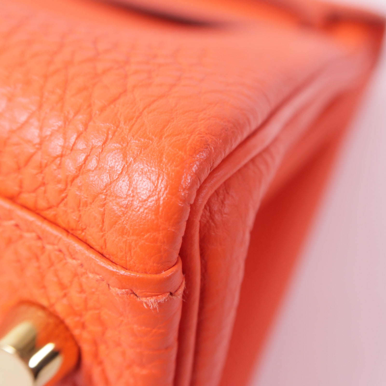 HERMES Togo皮革Kelly 28金扣手挽肩背兩用袋Capucine
