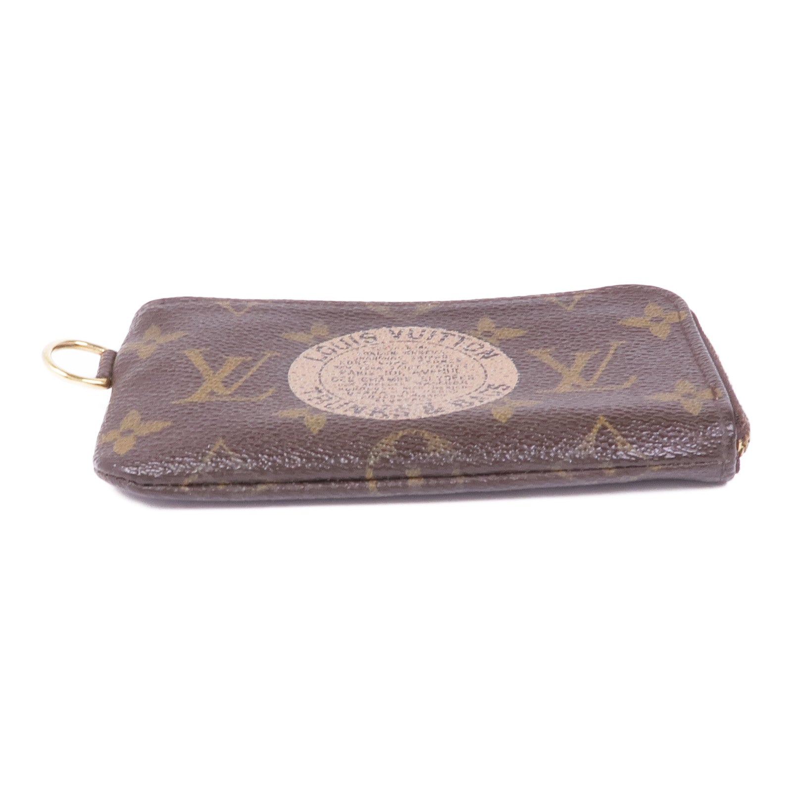 LOUIS VUITTON Monogram Pochette Cre T & B金扣零錢包