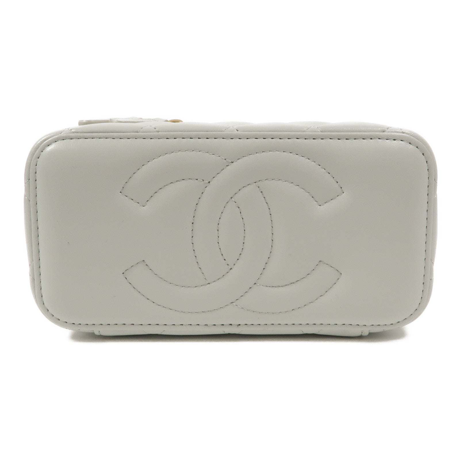 CHANEL 羊皮皮革Camellia Chain Vanity Case鏈帶肩背袋