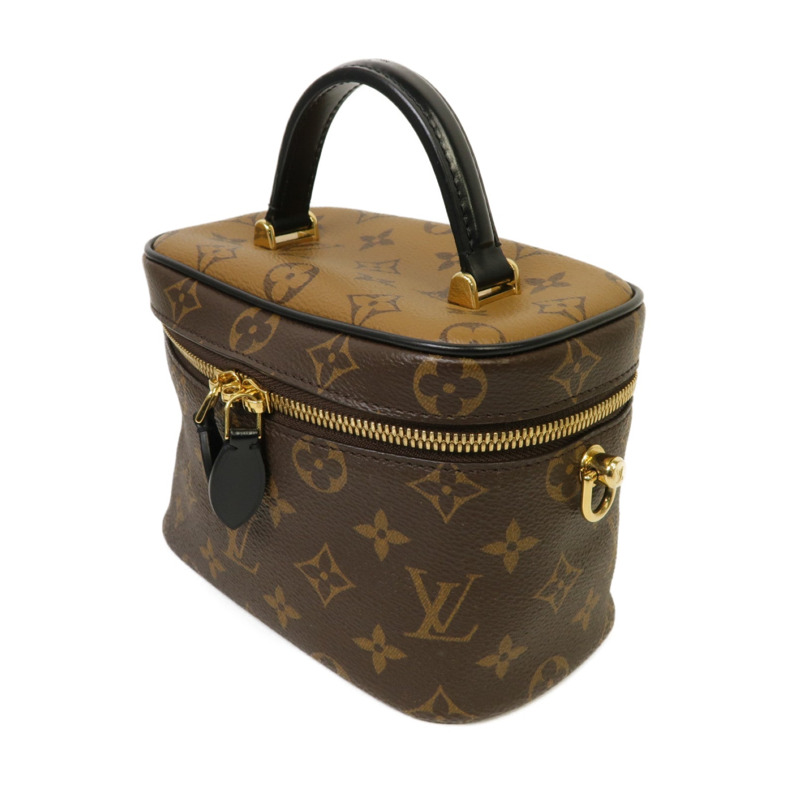 LOUIS VUITTON Monogram Vanity NV金扣手挽肩背兩用袋啡色