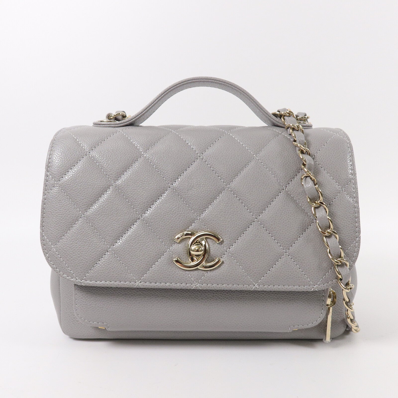 CHANEL 牛皮皮革Business Affinity鏈帶手挽肩背兩用袋