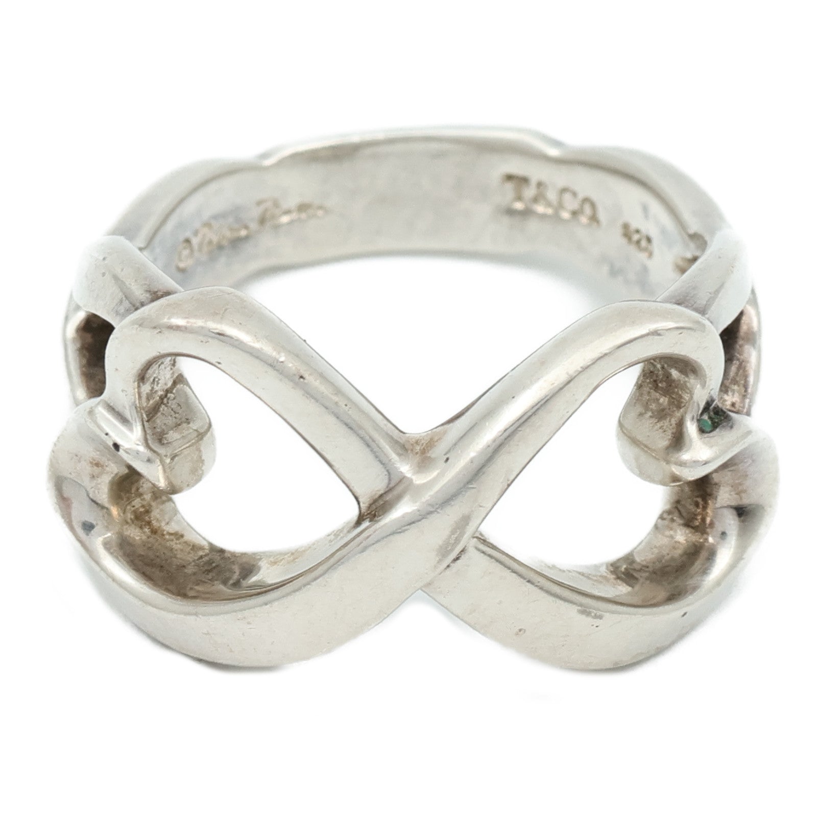 TIFFANY＆CO 925純銀Double Heart Ring戒指US#5