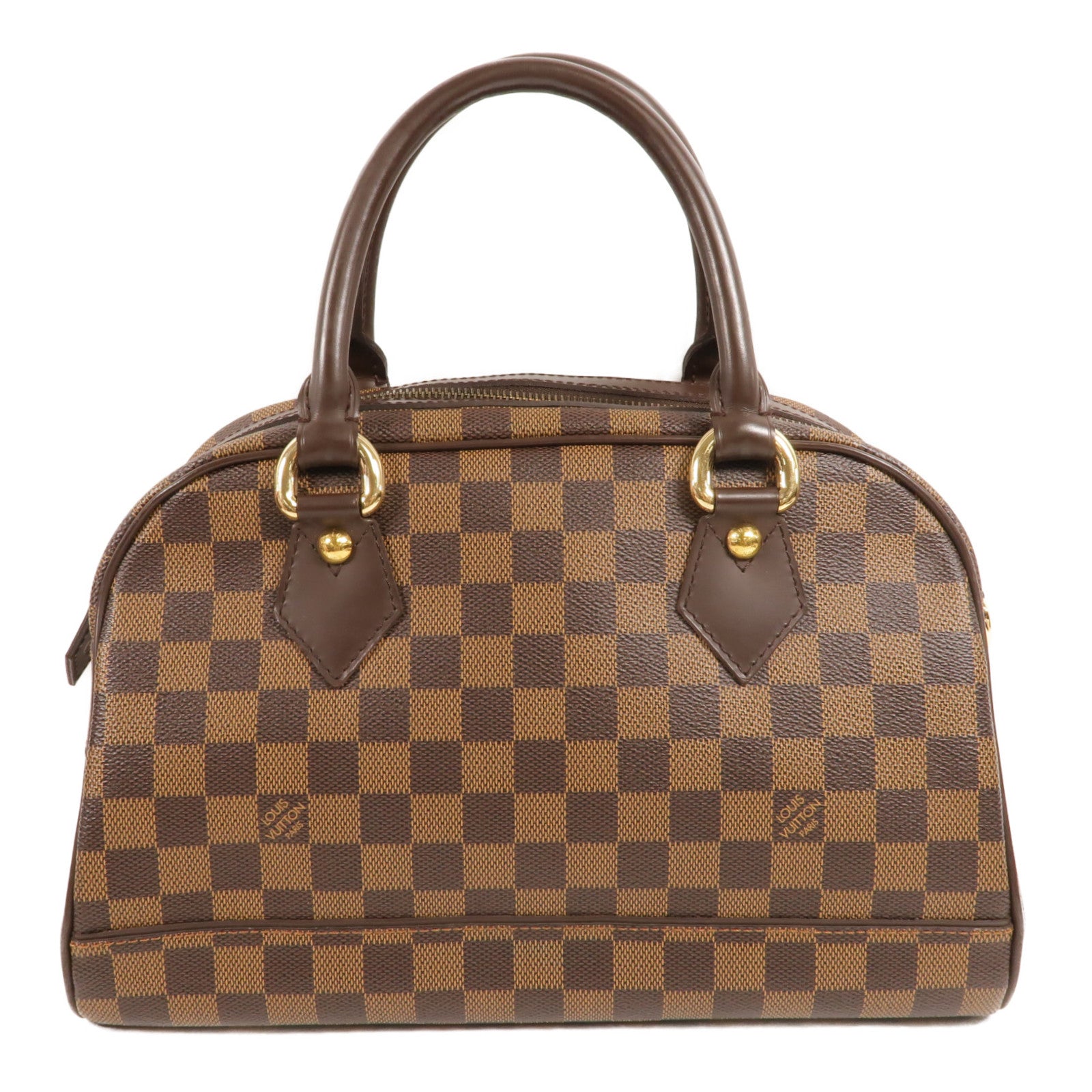 LOUIS VUITTON Damier Duomo金扣手挽袋棕色