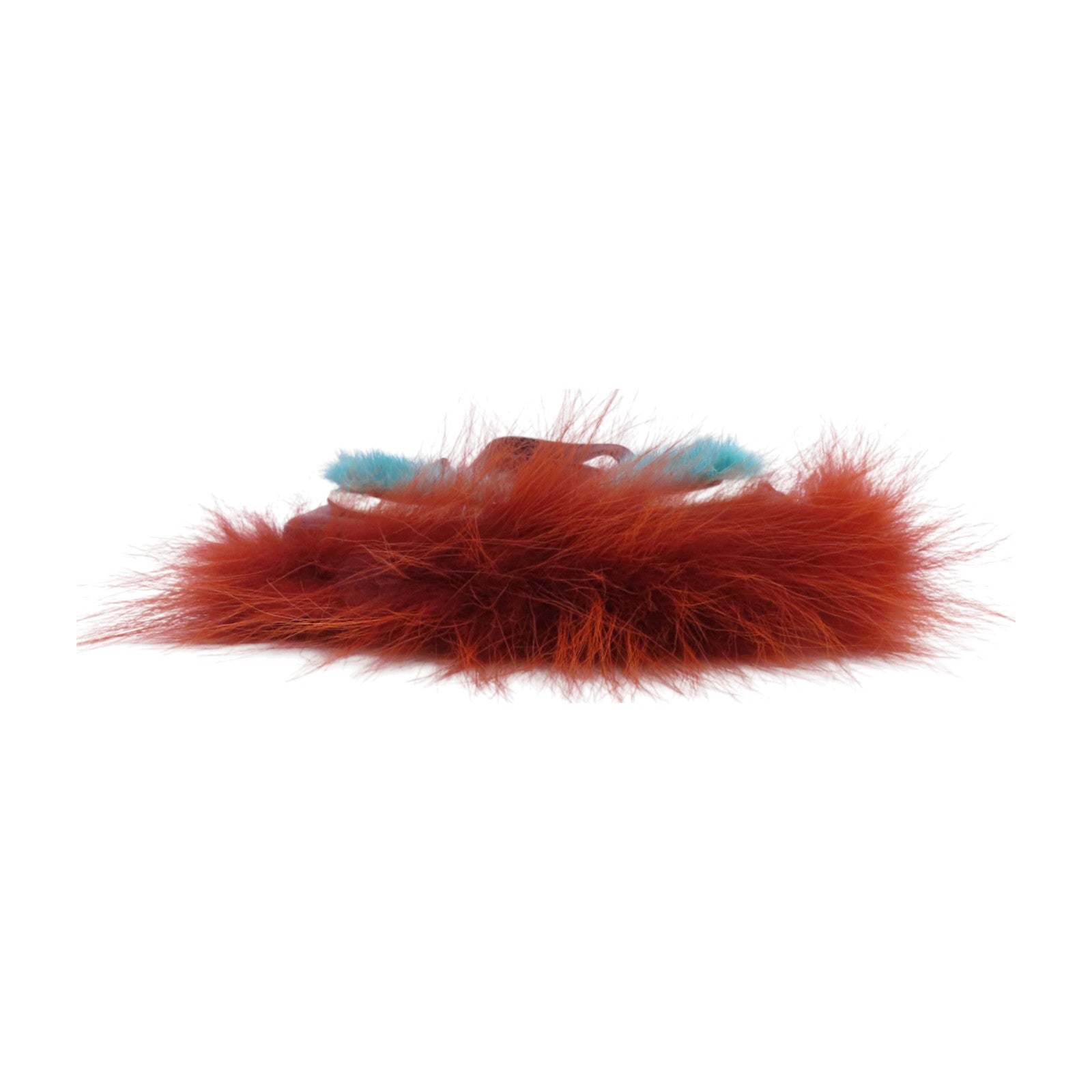 FENDI 牛皮皮革/毛皮Shoulder Bag銀扣肩背袋