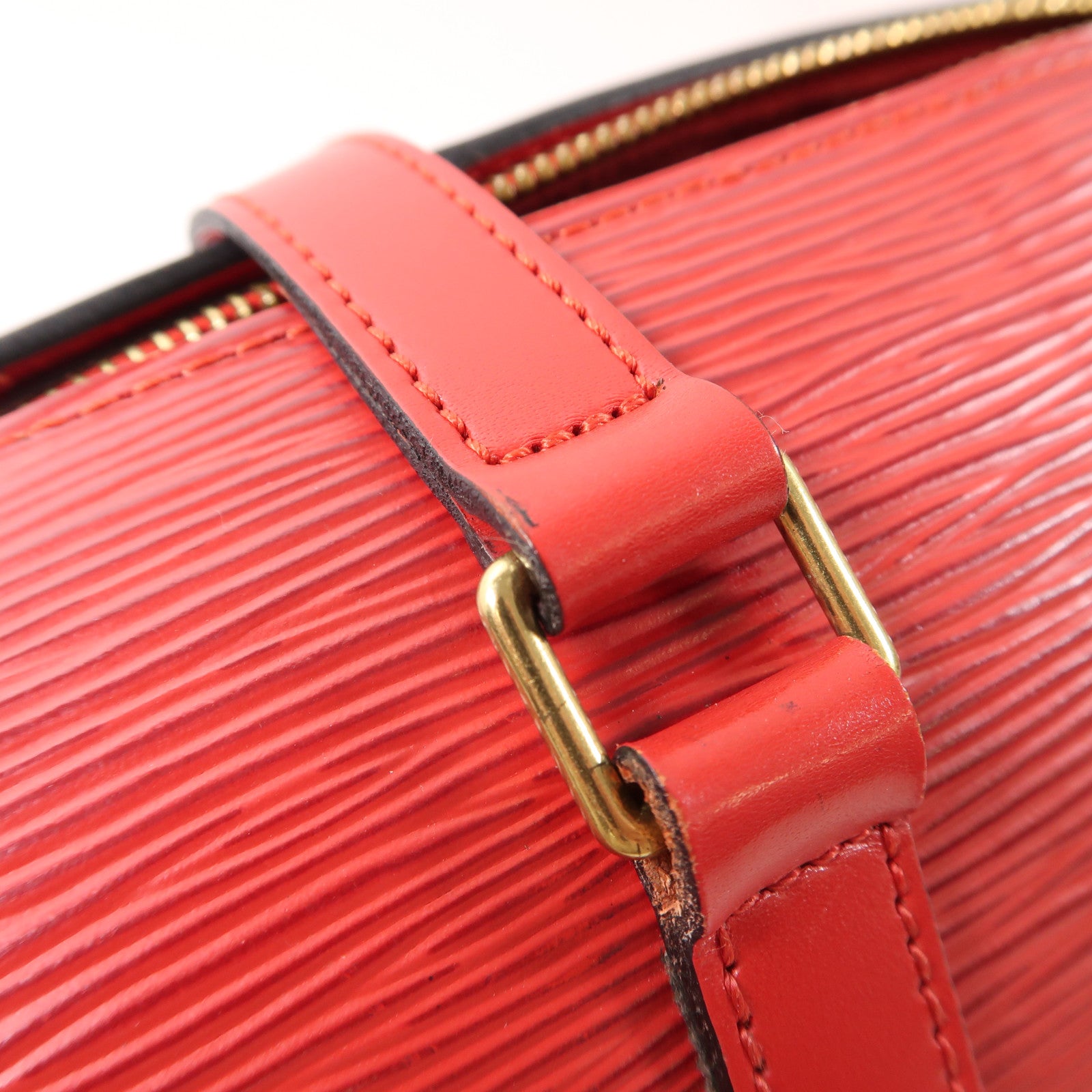 LOUIS VUITTON Epi Sufflo金扣肩背袋紅色