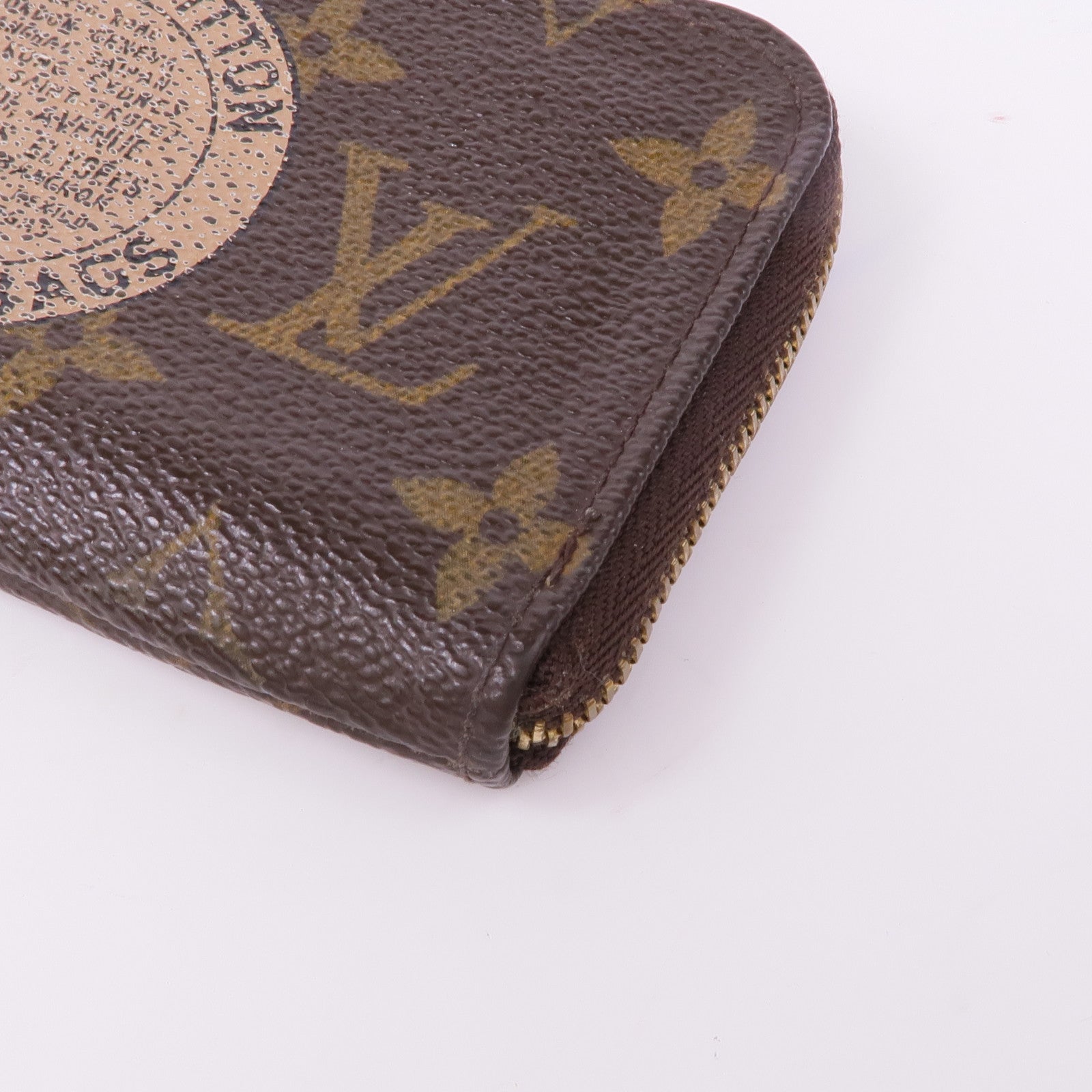 LOUIS VUITTON Monogram Pochette Cre T & B金扣零錢包
